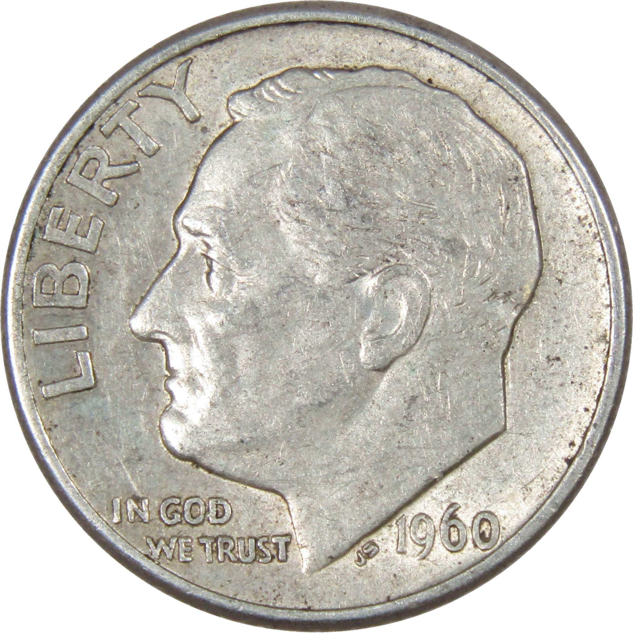 1960 D Roosevelt Dime AG About Good 90% Silver 10c US Coin Collectible