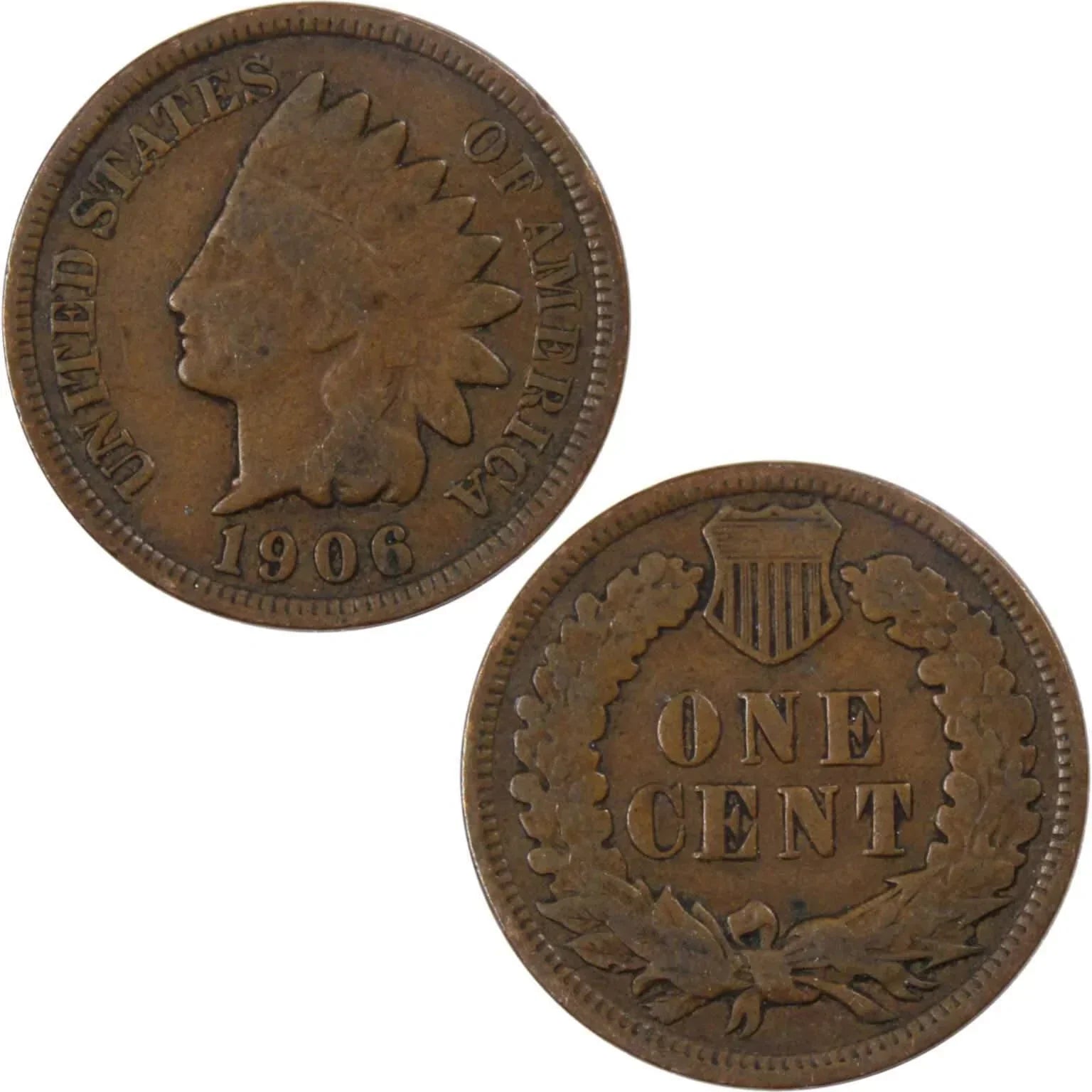 1906 Indian Head Cent G Good Bronze Penny 1c Coin Collectible