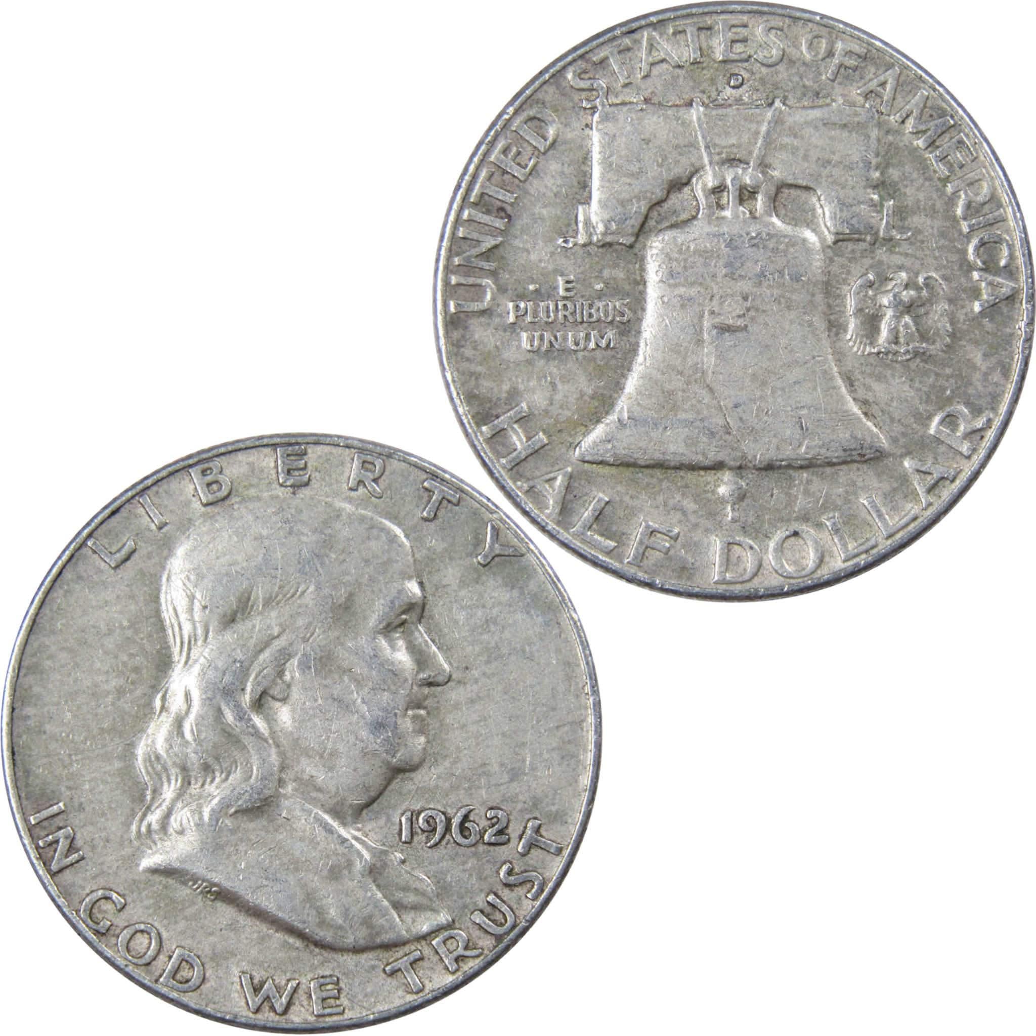 1962 D Franklin Half Dollar AU About Uncirculated 90% Silver 50c US Coin