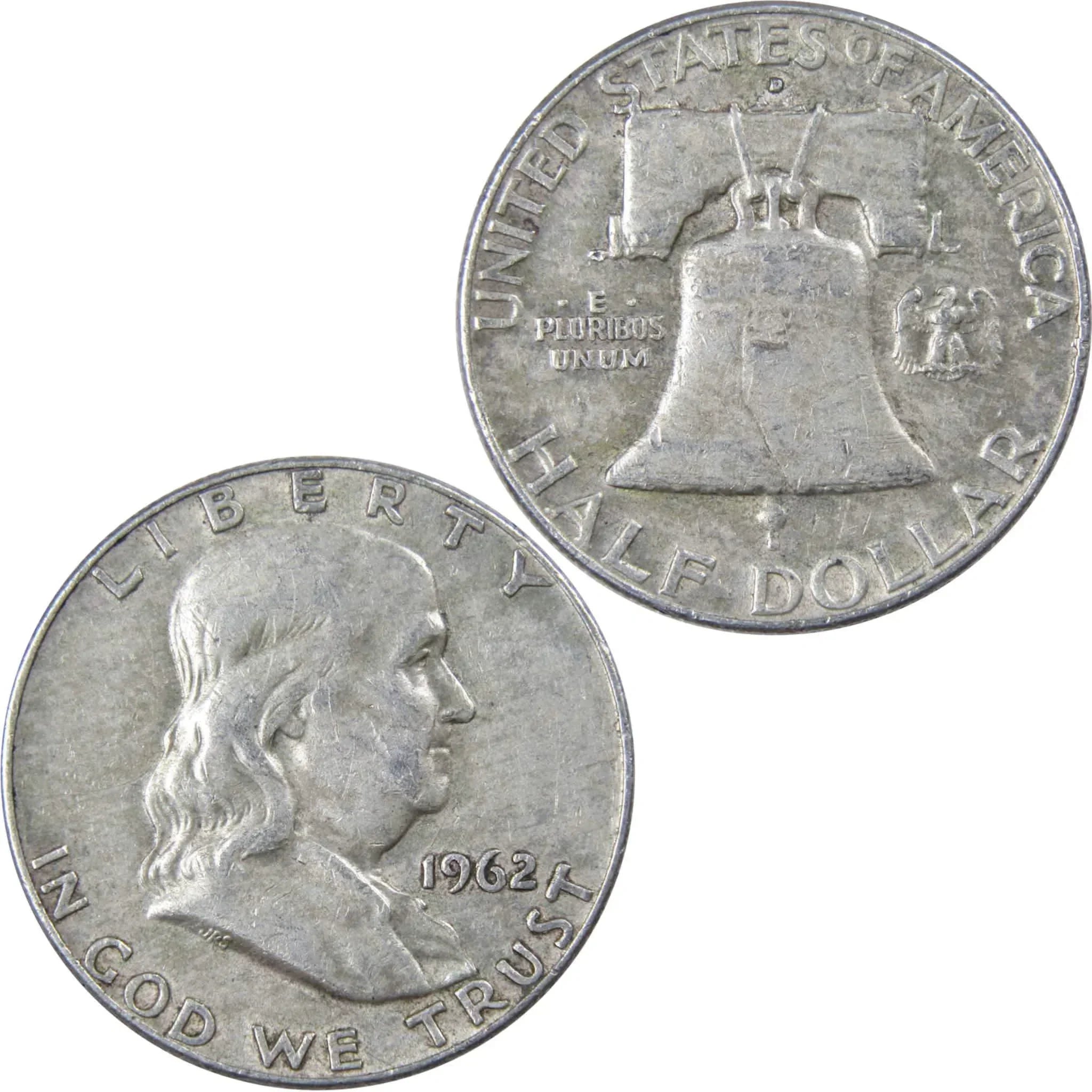 1962 D Franklin Half Dollar AU About Uncirculated 90% Silver 50c US Coin