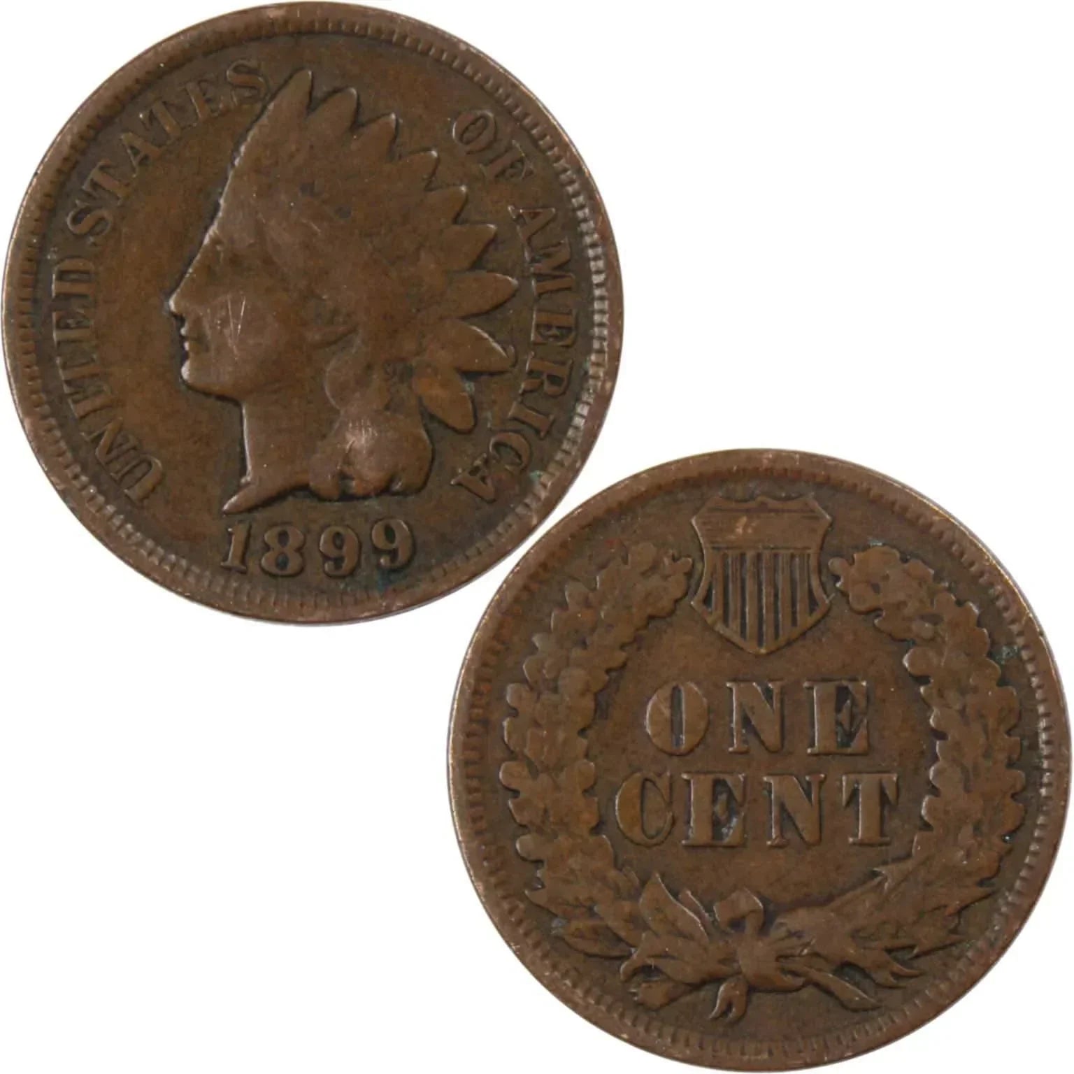 1899 Indian Head Cent G Good Bronze Penny 1c Coin Collectible