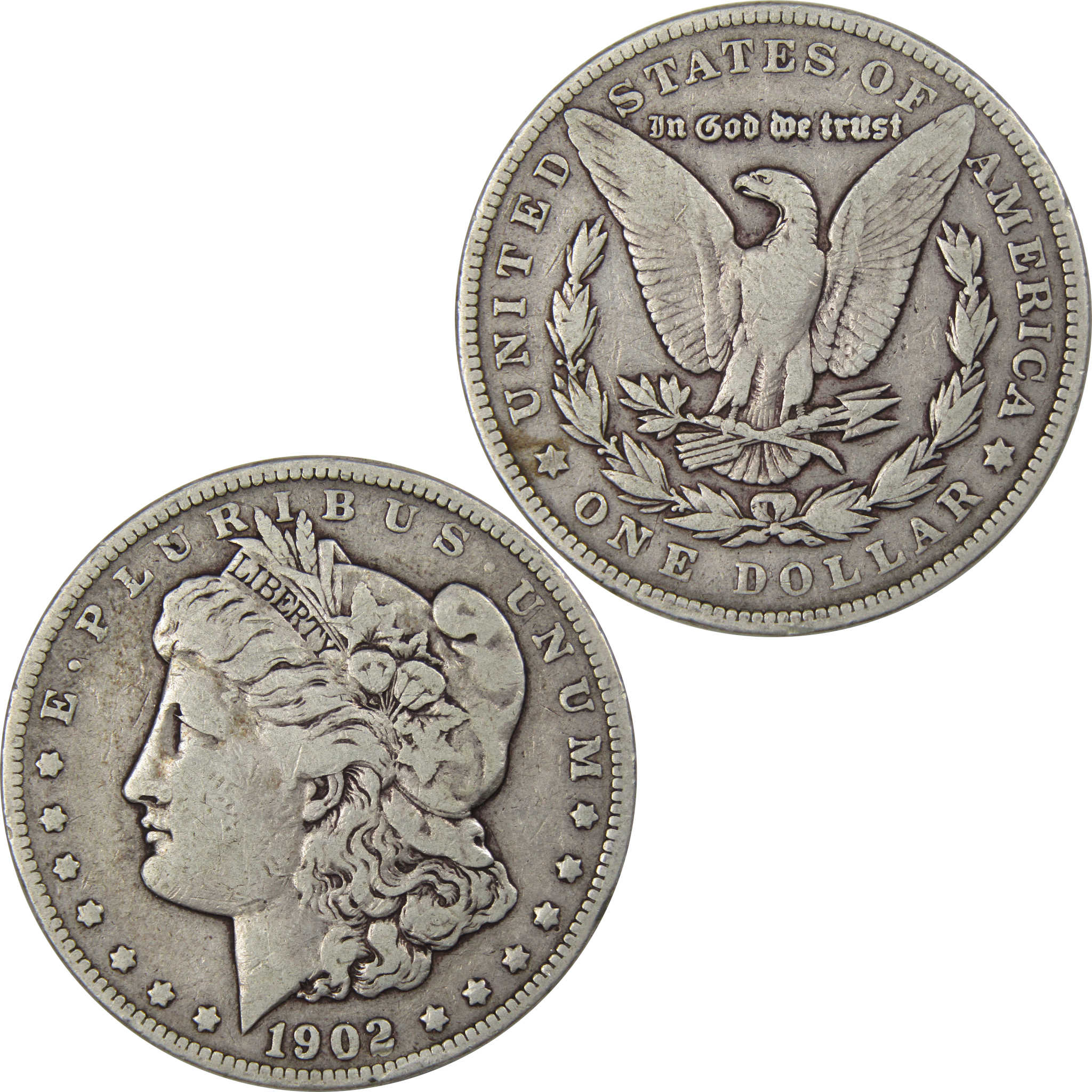 1902 Morgan Dollar F Fine 90% Silver $1 US Coin Collectible SKU:I1680 - Morgan coin - Morgan silver dollar - Morgan silver dollar for sale - Profile Coins &amp; Collectibles