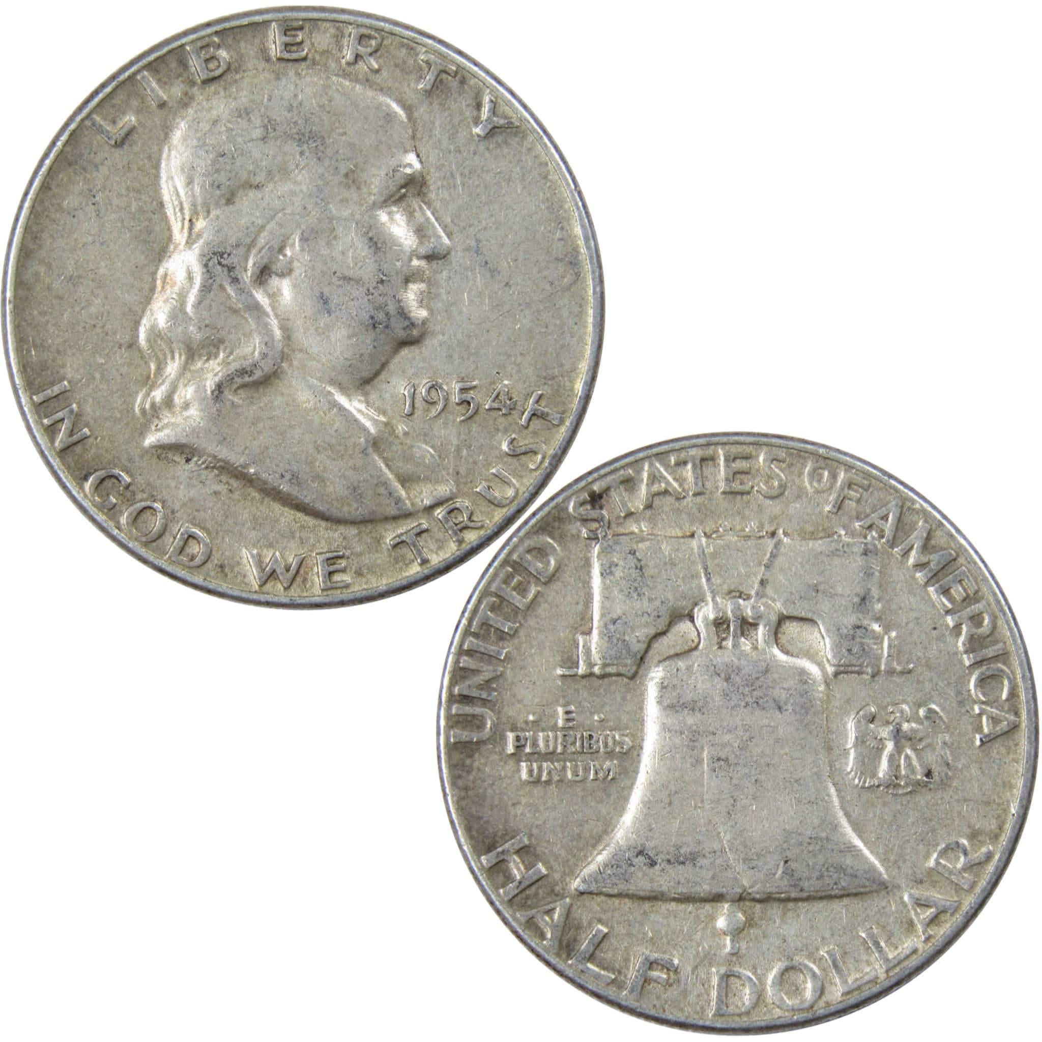 1954 Franklin Half Dollar VF Very Fine 90% Silver 50c US Coin Collectible