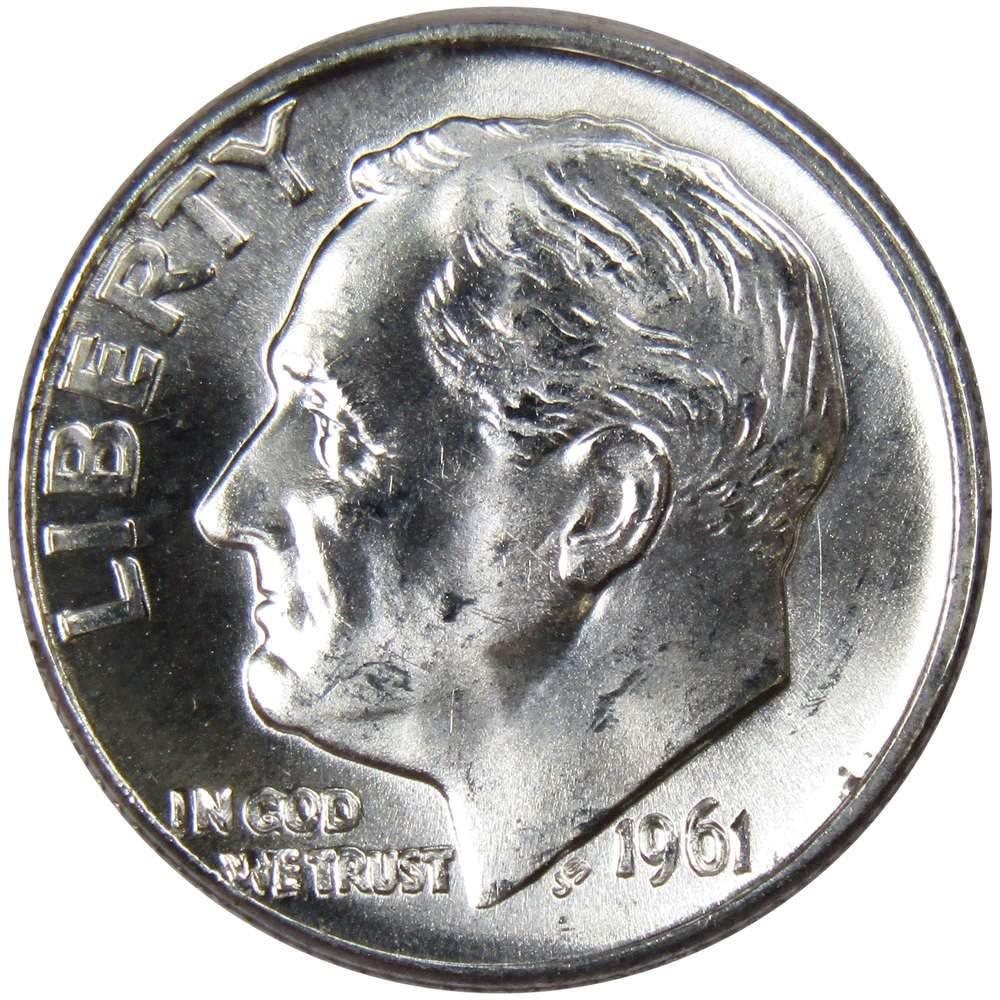 1961 D Roosevelt Dime BU Uncirculated Mint State 90% Silver 10c US Coin