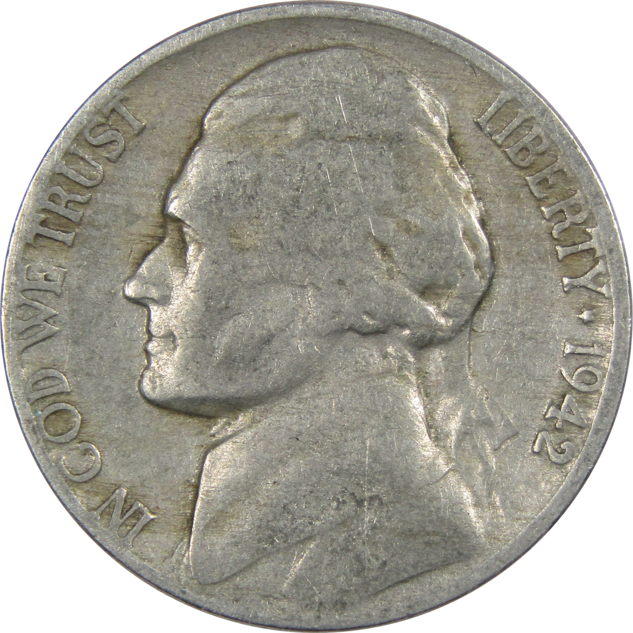 1942 Jefferson Nickel 5 Cent Piece AG About Good 5c US Coin Collectible