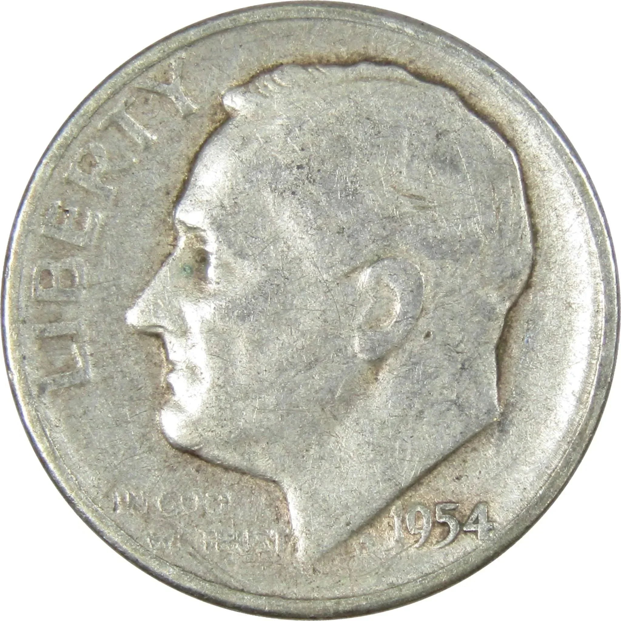1954 S Roosevelt Dime AG About Good 90% Silver 10c US Coin Collectible