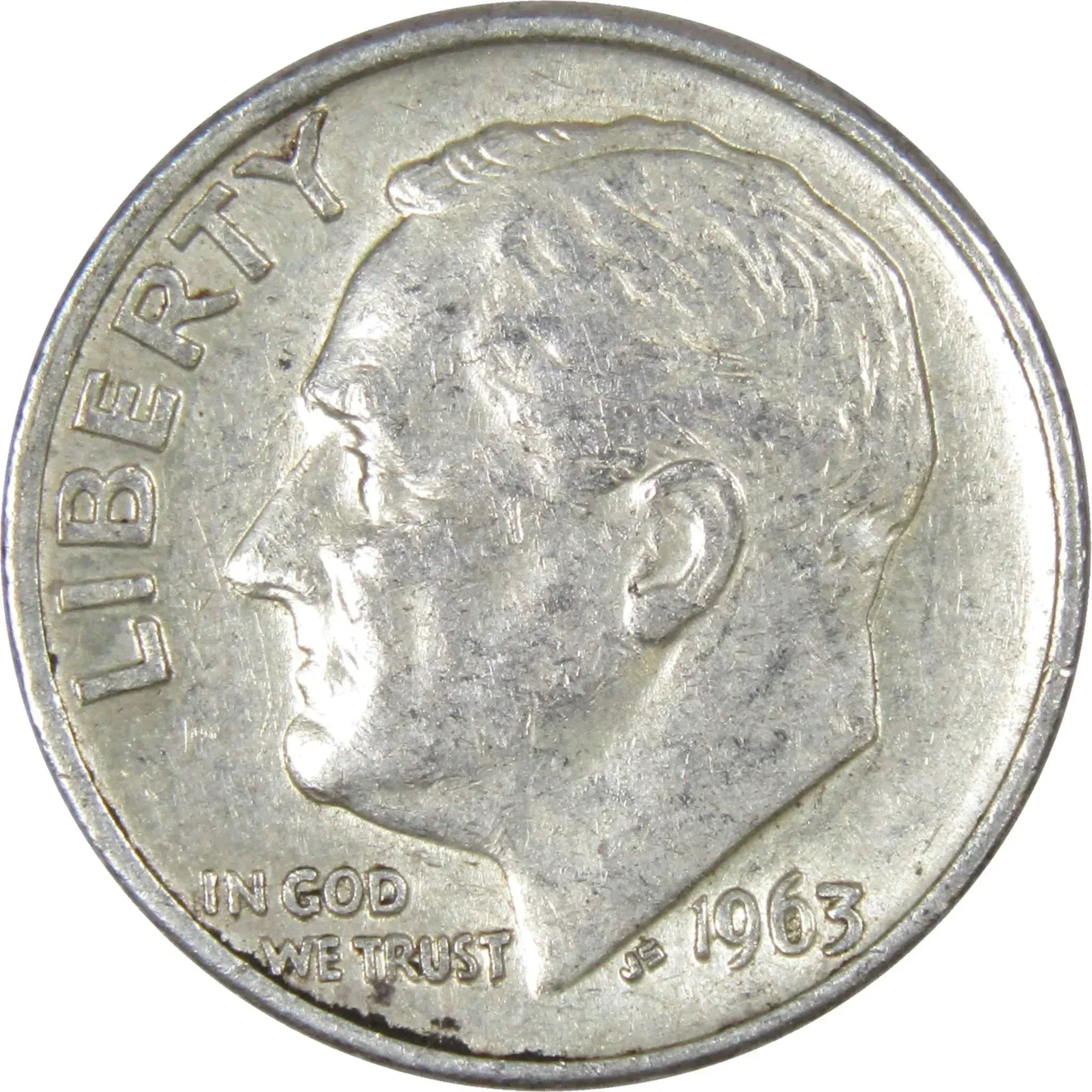 1963 Roosevelt Dime AG About Good 90% Silver 10c US Coin Collectible