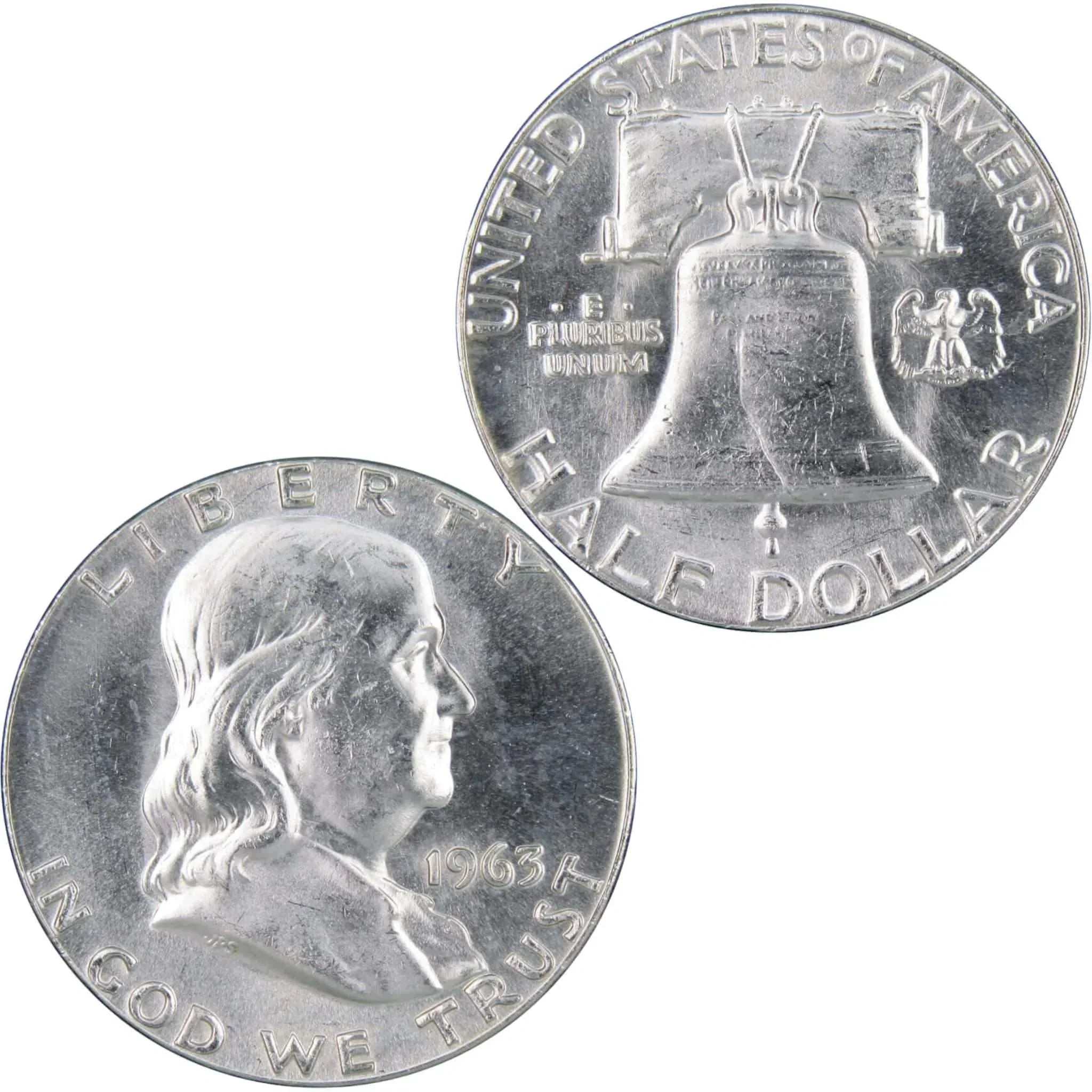 1963 Franklin Half Dollar BU Uncirculated Mint State 90% Silver 50c US Coin