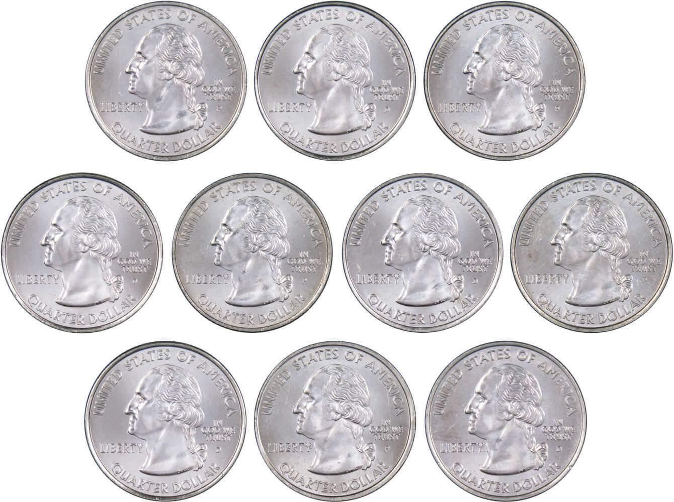 2005 P&D State Quarter 10 Coin Set BU Uncirculated Mint State 25c Collectible
