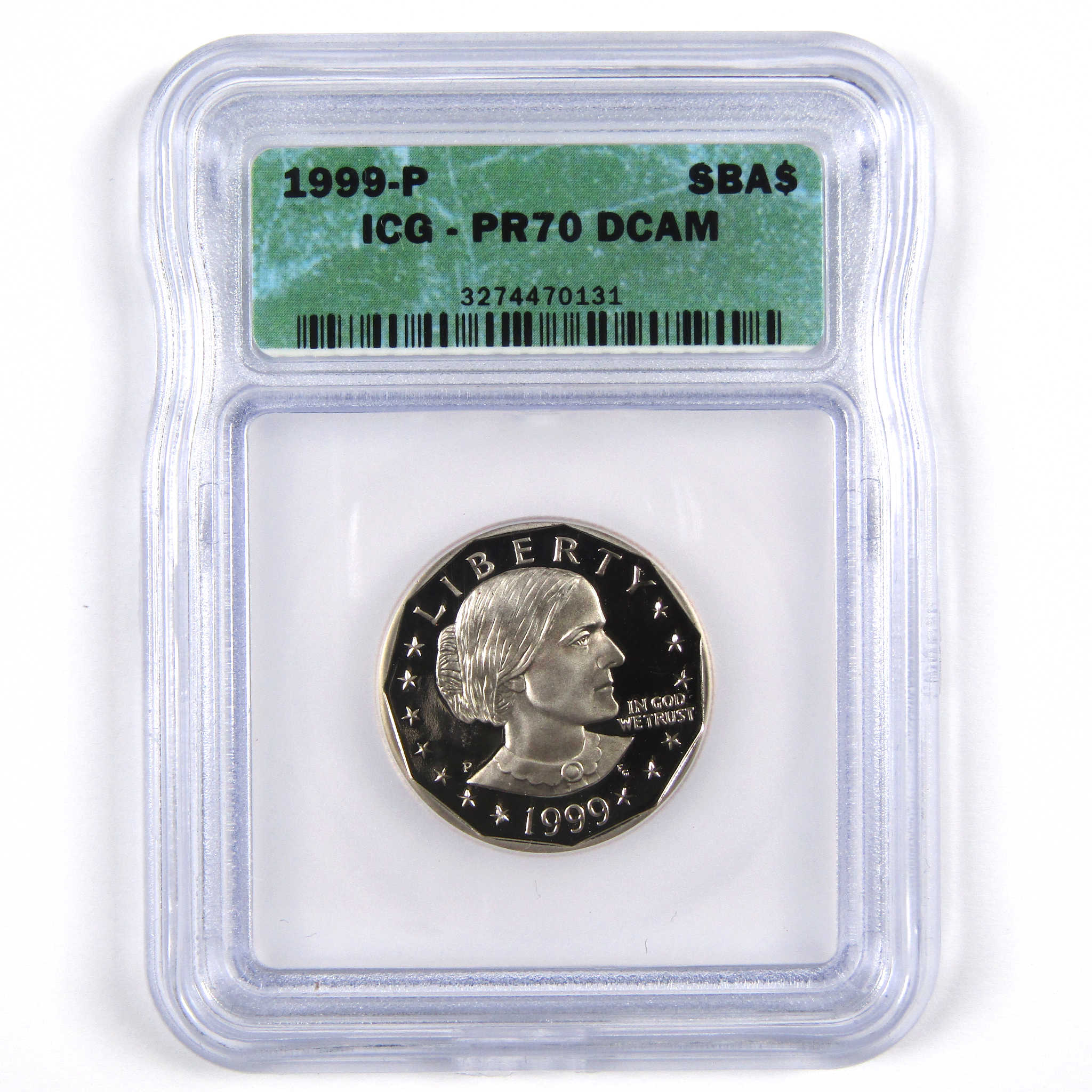 1999 P Susan B Anthony Dollar PR 70 DCAM ICG Clad SBA SKU CPC3333