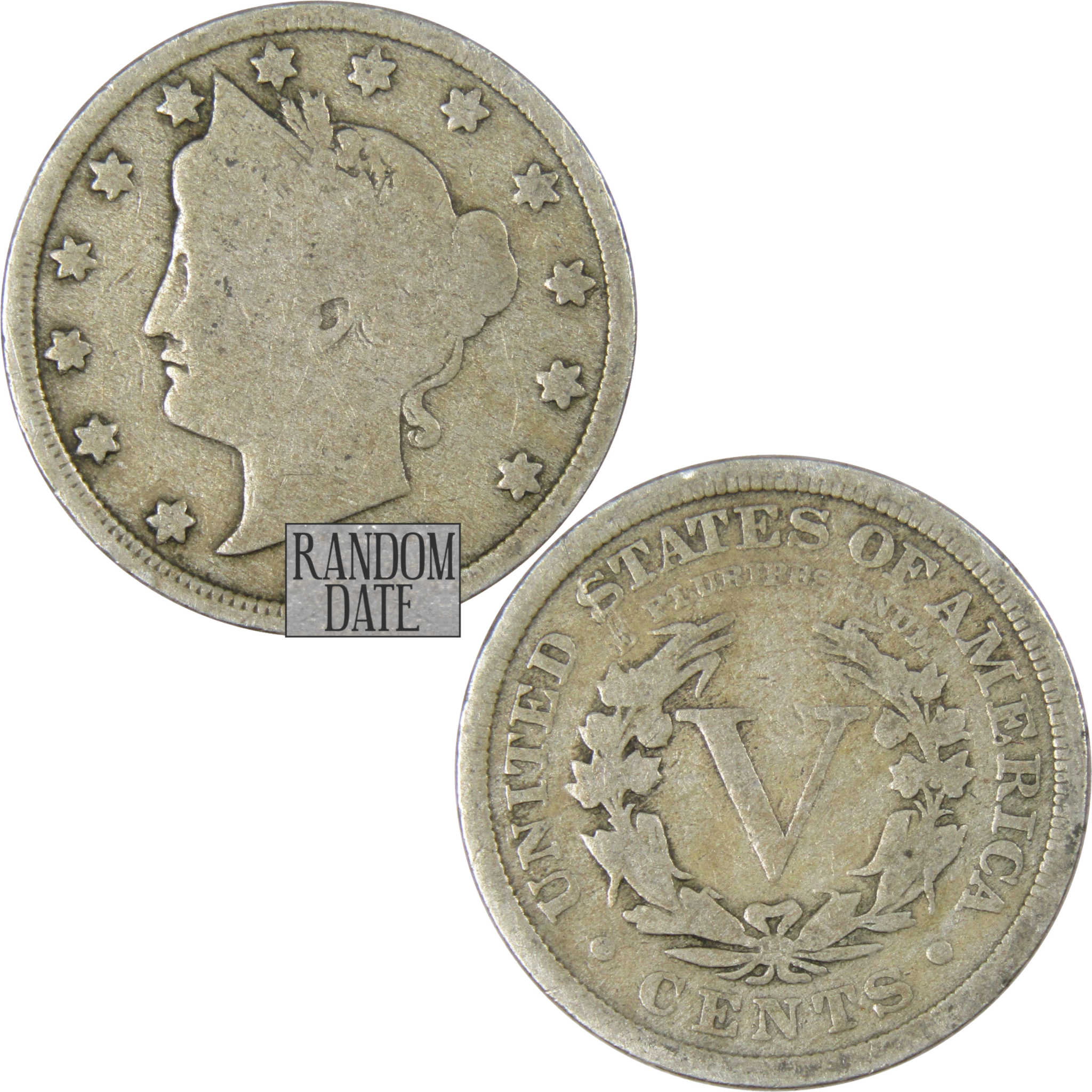 Liberty Head V Nickel 5 Cent Piece G Good Random Date 5c US Coin Collectible
