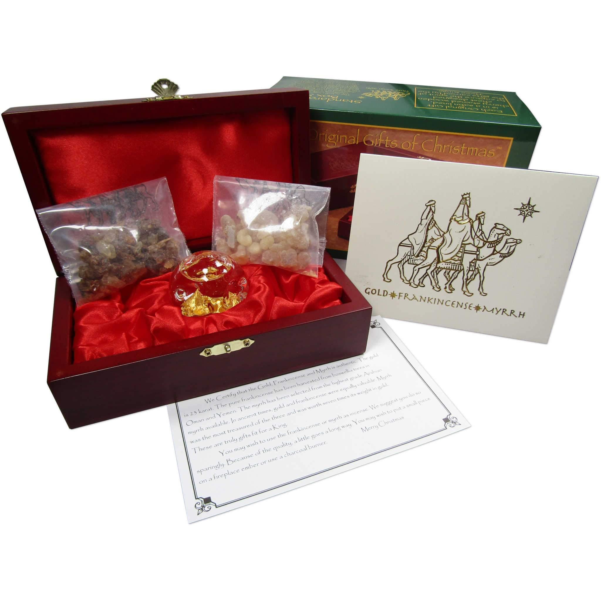 The Original Gifts of Christmas Gold Frankincense Myrrh The Three Kings  Wood Box