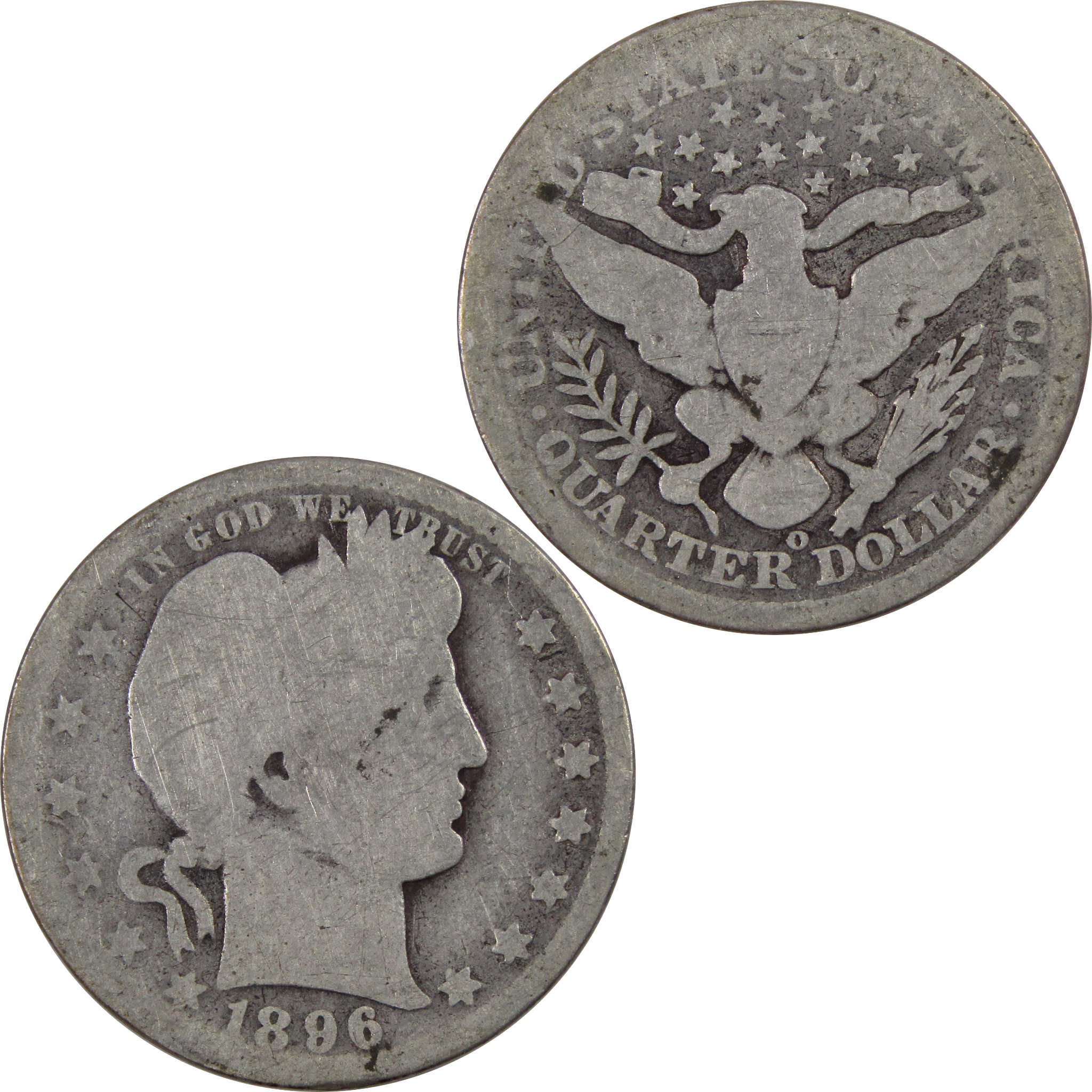 1896 O Barber Quarter AG About Good 90% Silver 25c Type Coin SKU:I3200