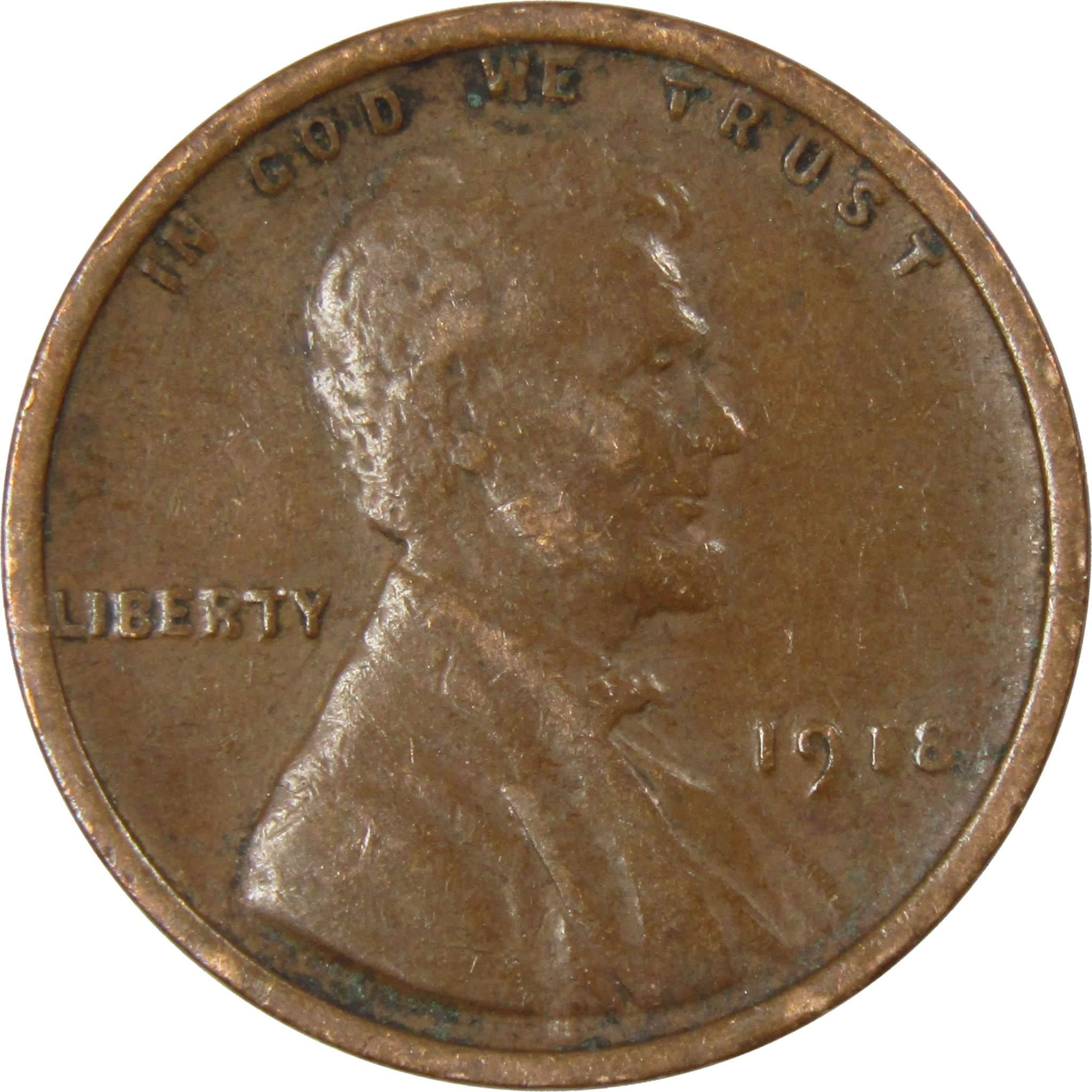 1918 Lincoln Wheat Cent AG About Good Bronze Penny 1c Coin Collectible