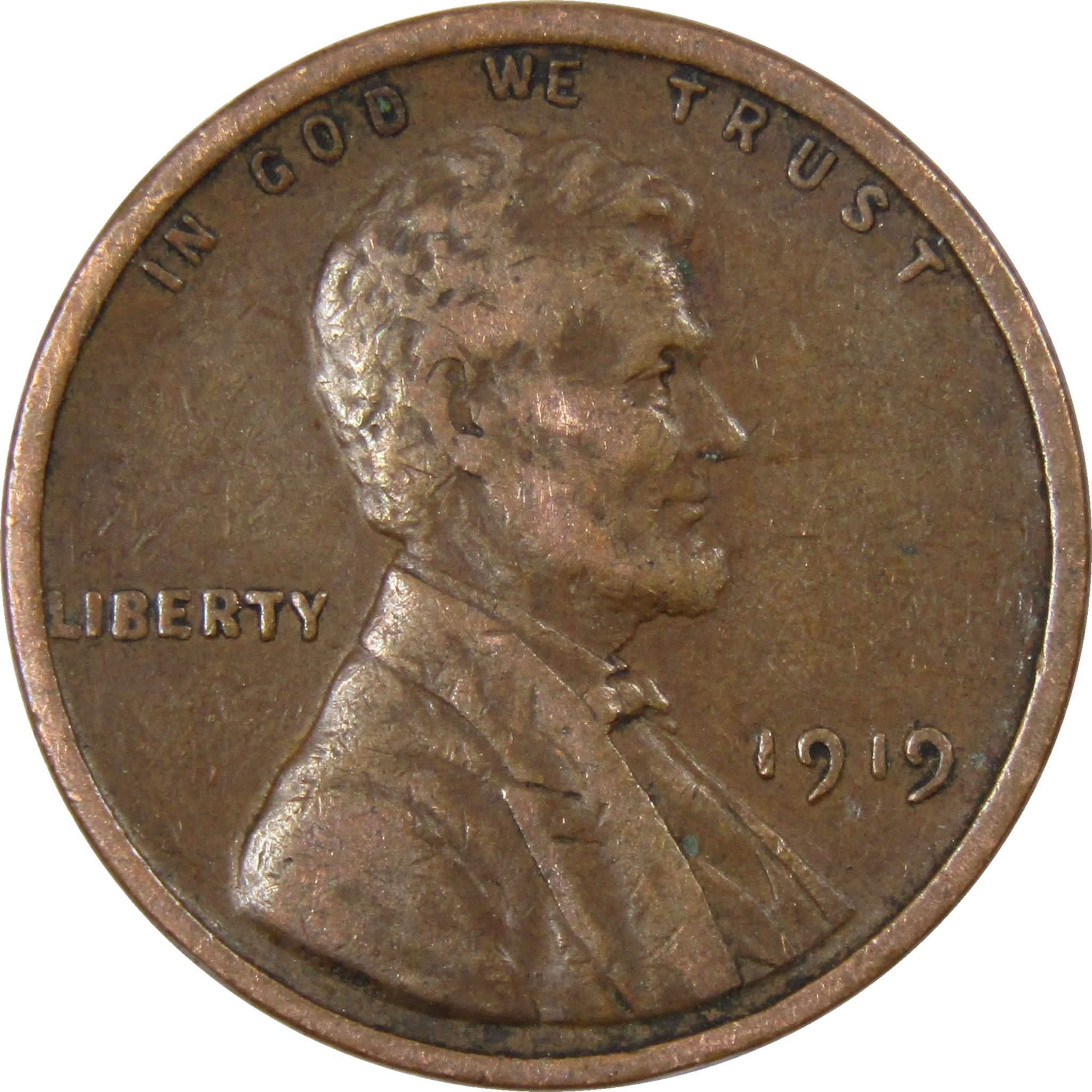 1919 Lincoln Wheat Cent AG About Good Bronze Penny 1c Coin Collectible