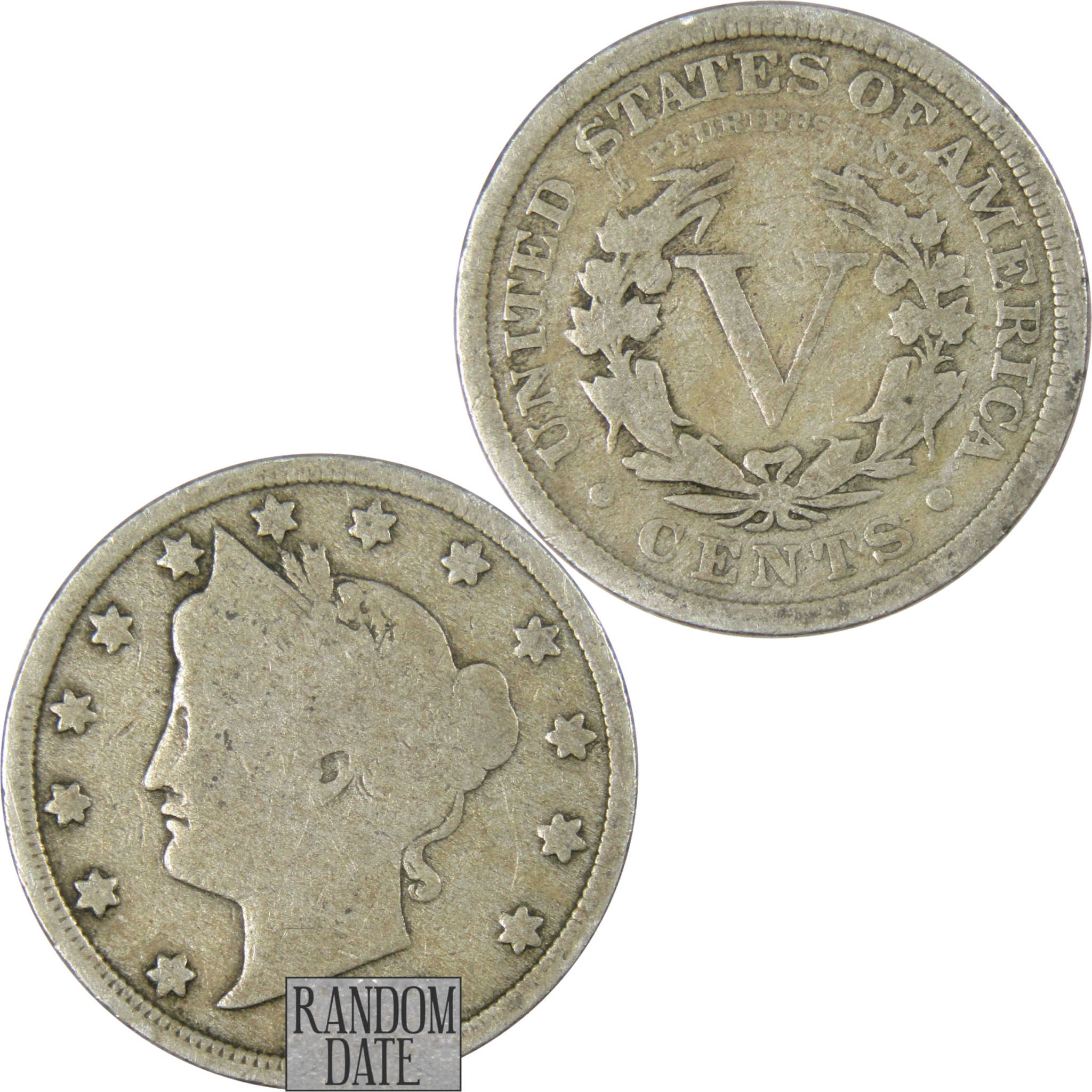 Liberty Head V Nickel 5 Cent Piece G Good Random Date 5c US Coin Collectible