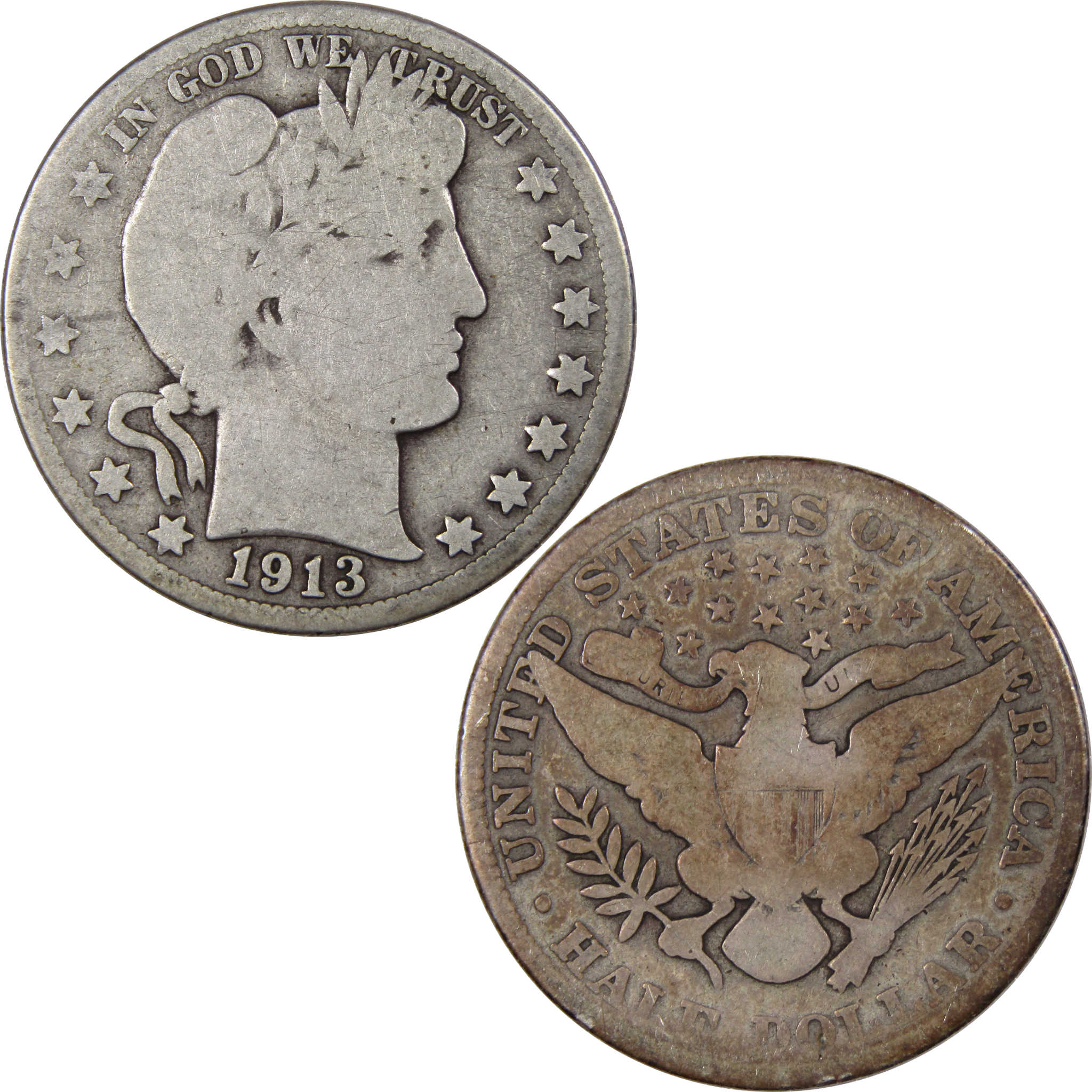 1913 Barber Half Dollar AG About Good 90% Silver 50c SKU:IPC8959