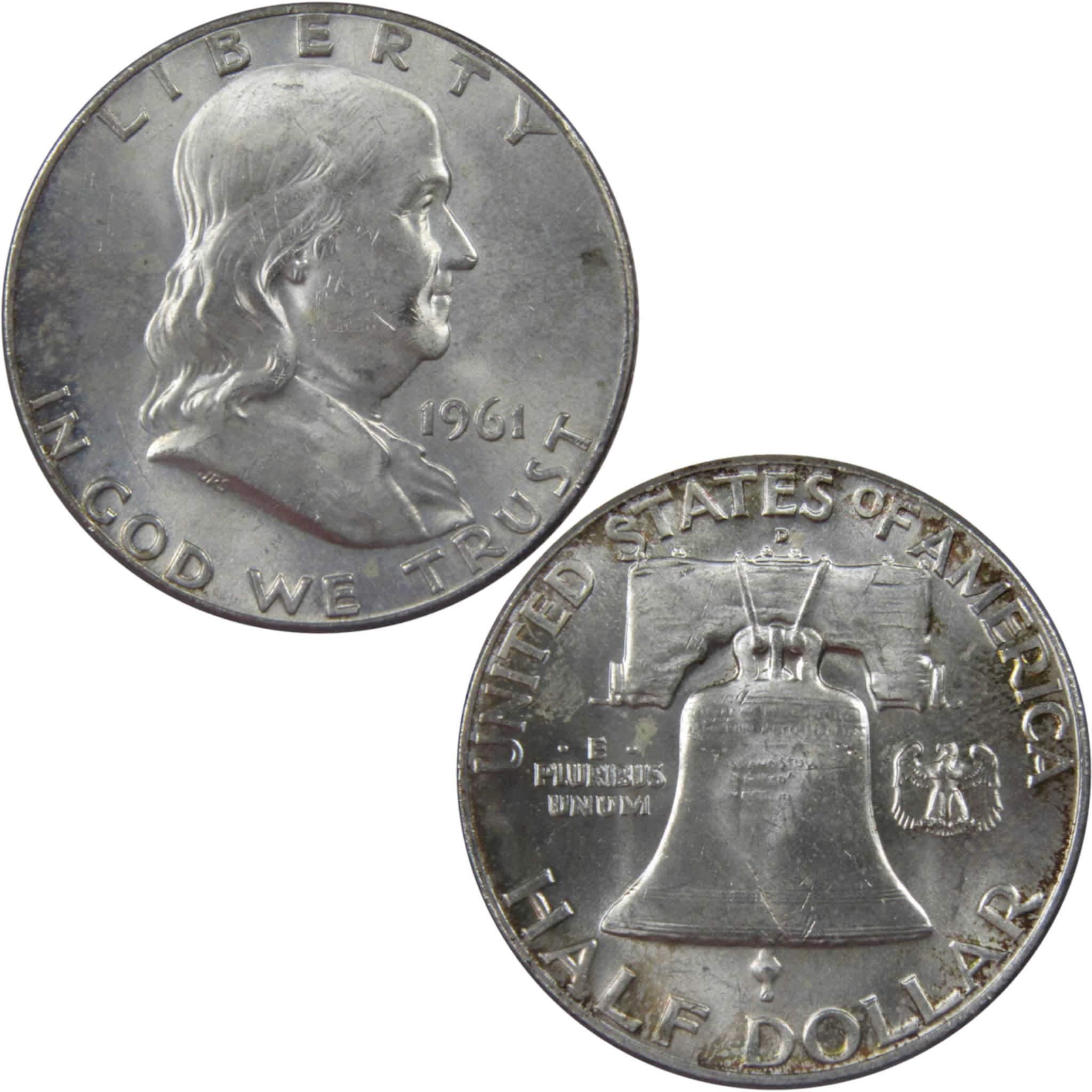 1961 D Franklin Half Dollar BU Uncirculated Mint State 90% Silver 50c US Coin
