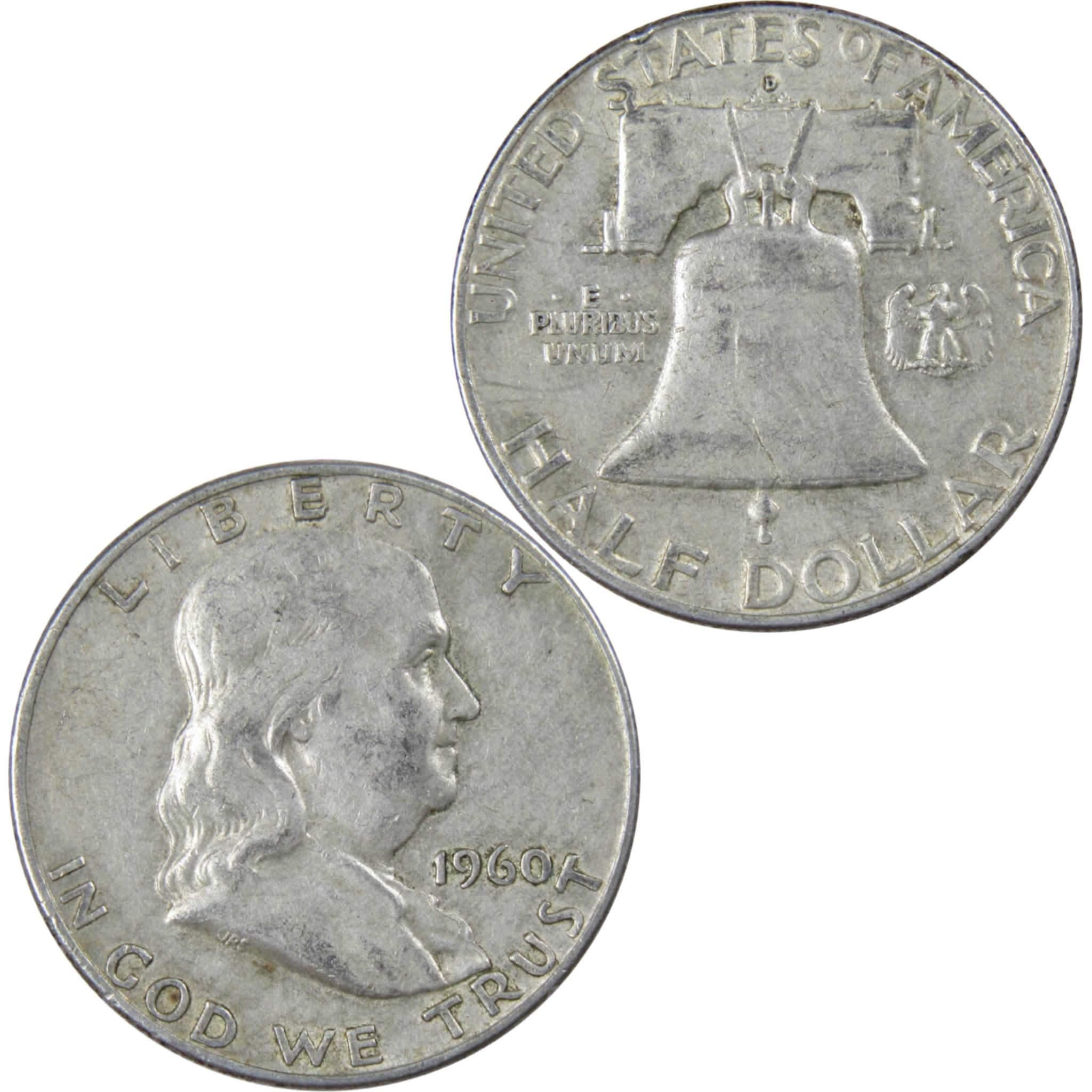 1960 D Franklin Half Dollar VF Very Fine 90% Silver 50c US Coin Collectible