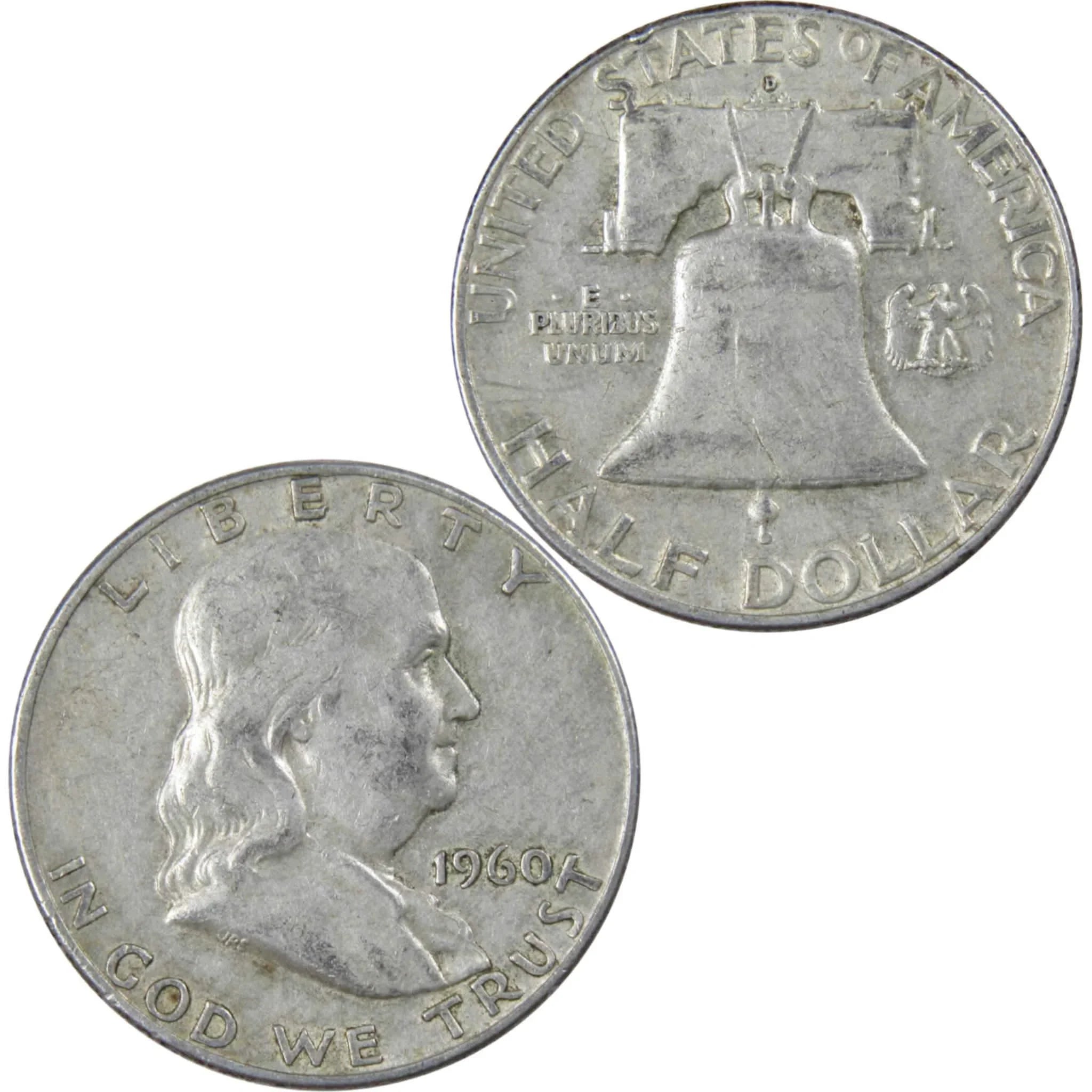 1960 D Franklin Half Dollar VF Very Fine 90% Silver 50c US Coin Collectible