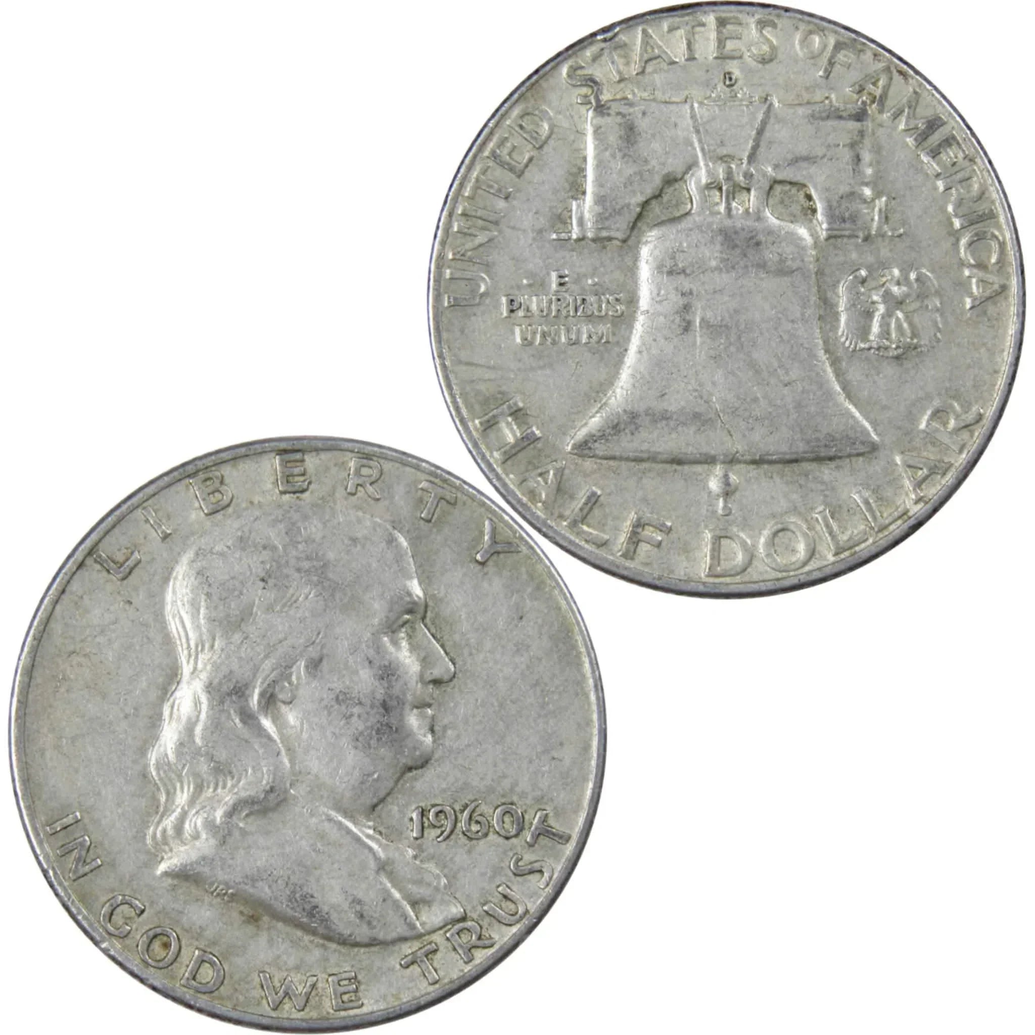 1960 D Franklin Half Dollar VF Very Fine 90% Silver 50c US Coin Collectible