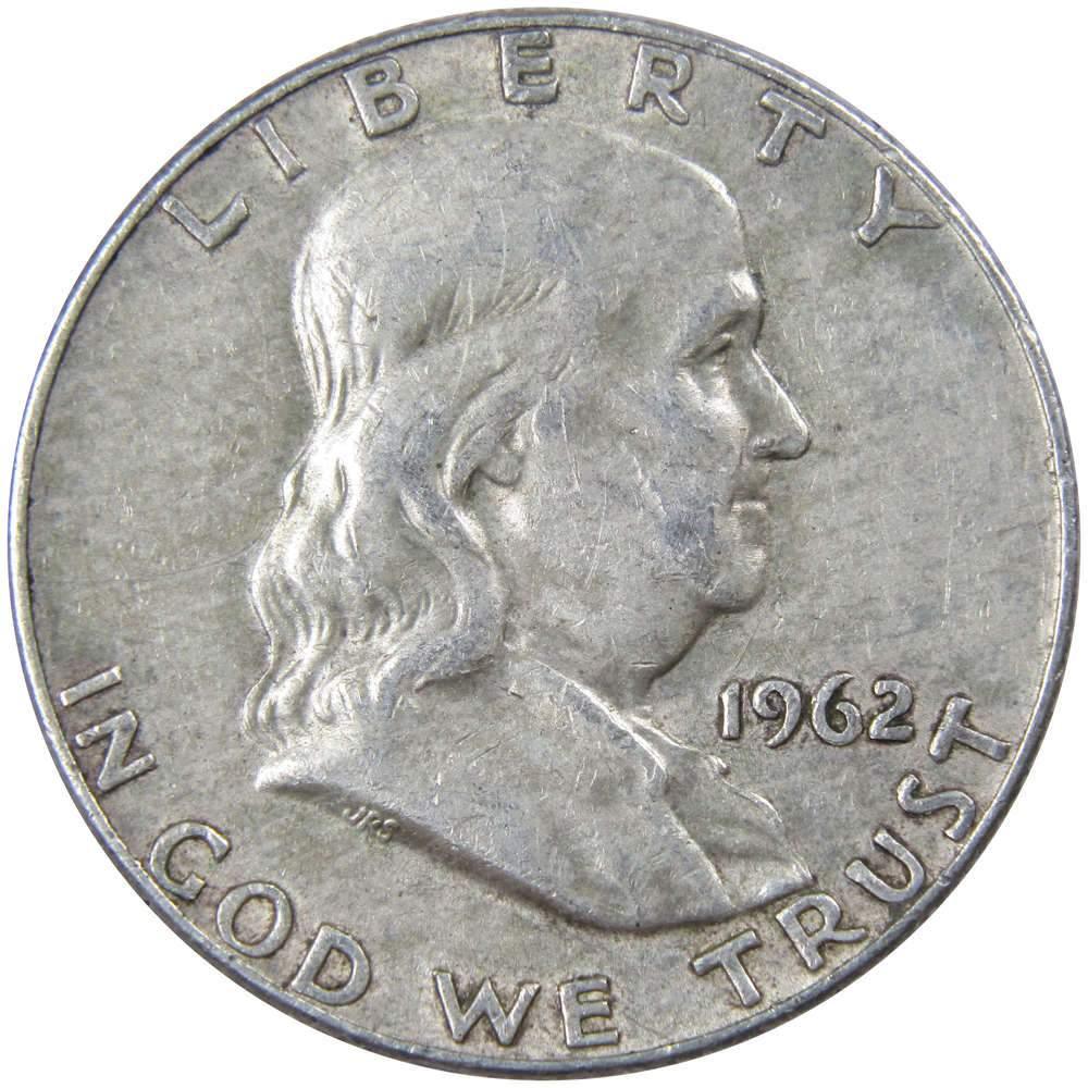 1962 D Franklin Half Dollar AU About Uncirculated 90% Silver 50c US Coin