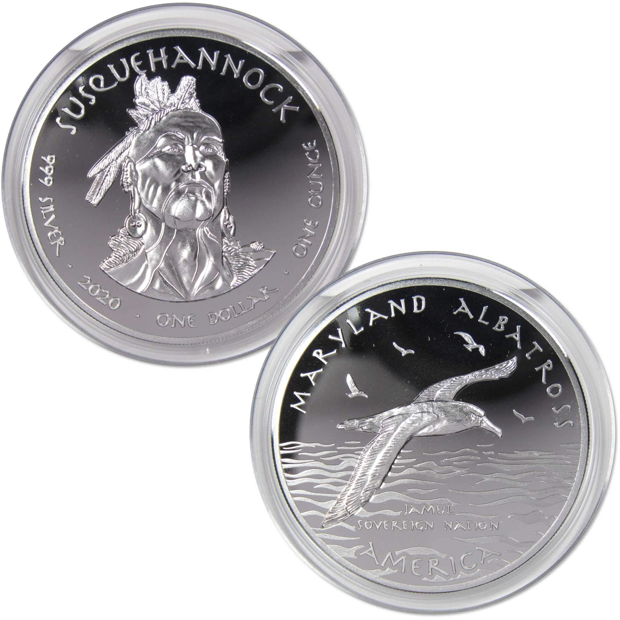 2020 Native American Jamul Susquehannock Albatross 1 oz .999 Silver $1 Proof