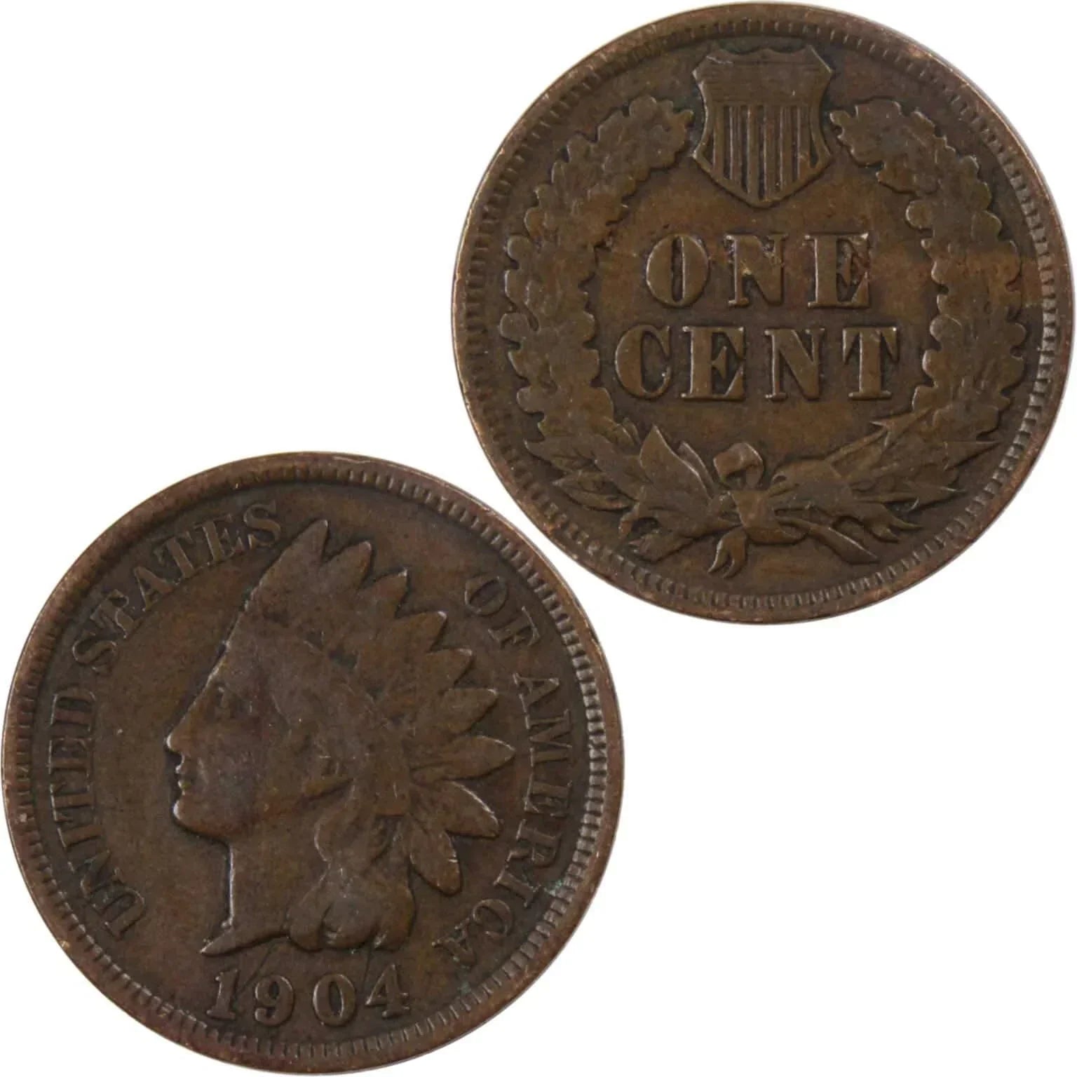 1904 Indian Head Cent VG Very Good Bronze Penny 1c Coin Collectible