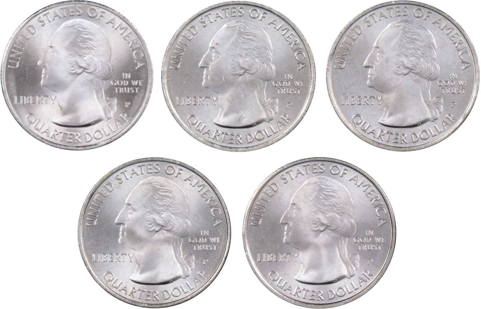 2013 P National Park Quarter 5 Coin Set Uncirculated Mint State 25c Collectible