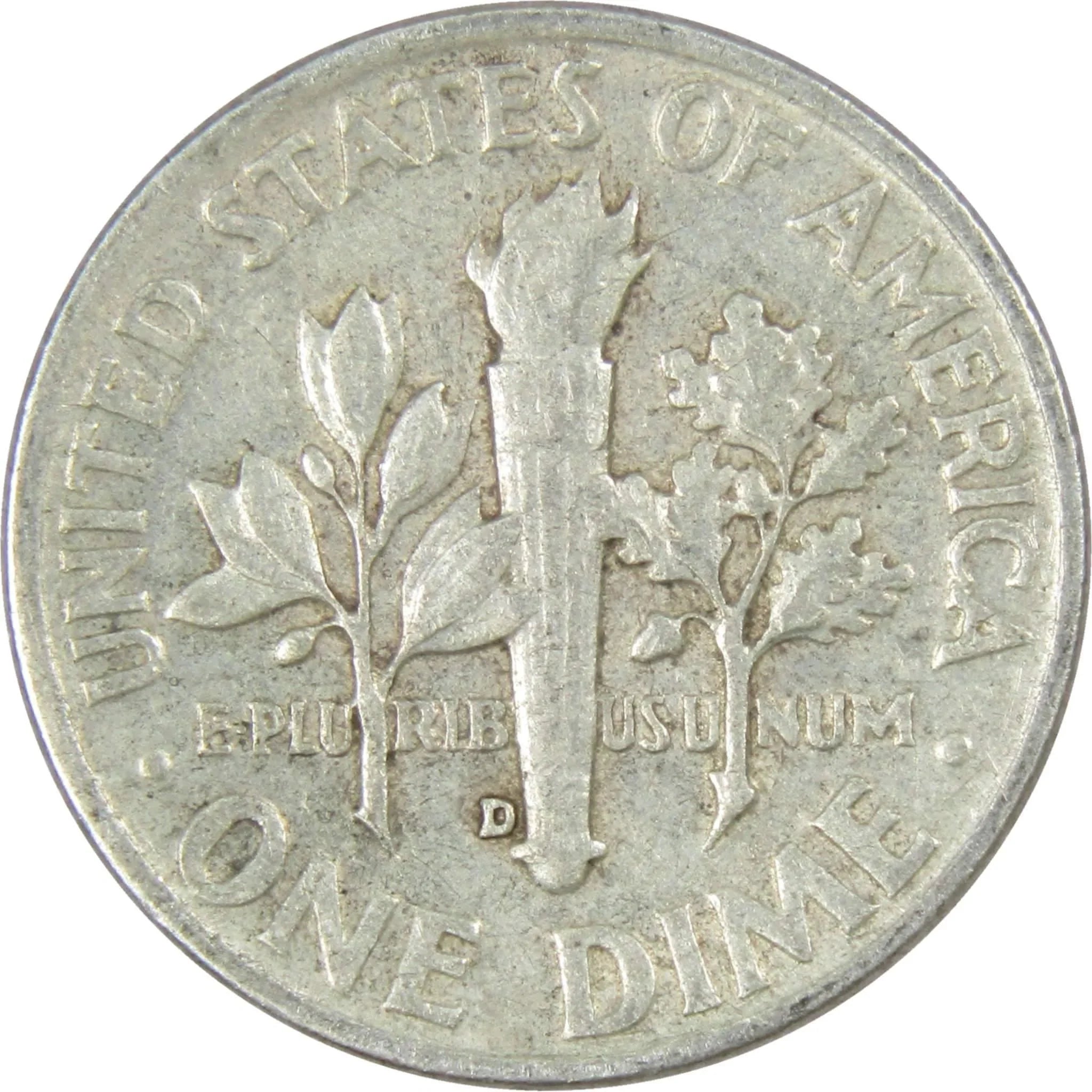 1954 D Roosevelt Dime AG About Good 90% Silver 10c US Coin Collectible
