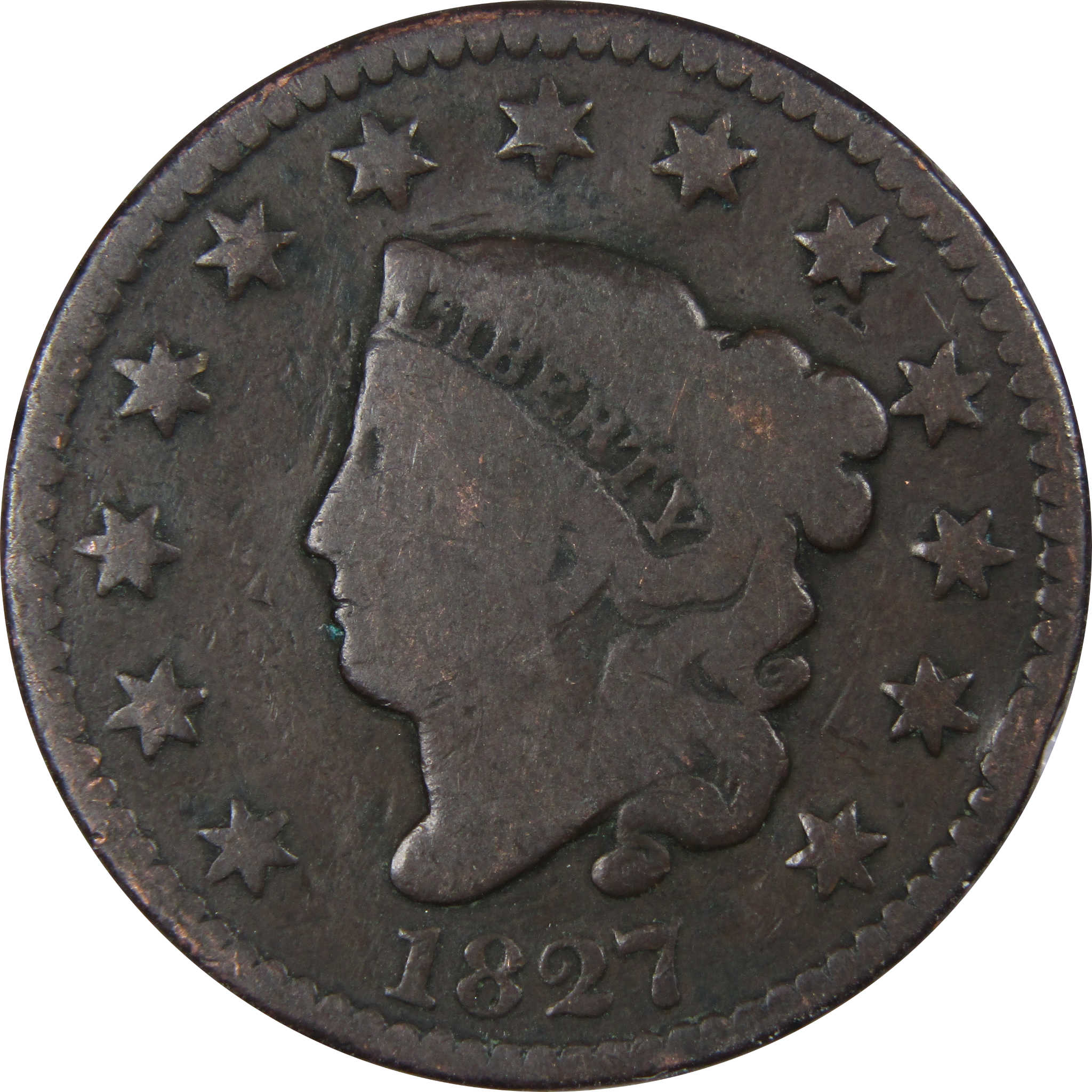 1827 Coronet Head Large Cent AG About Good Copper Penny SKU:IPC8990