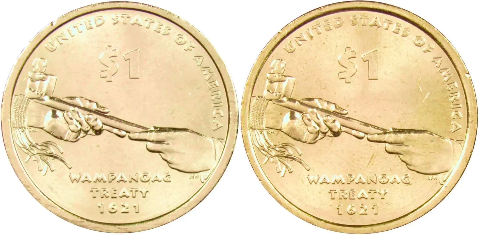 2011 P&D Wampanoag Treaty Native American Dollar 2 Coin Set BU Uncirculated $1