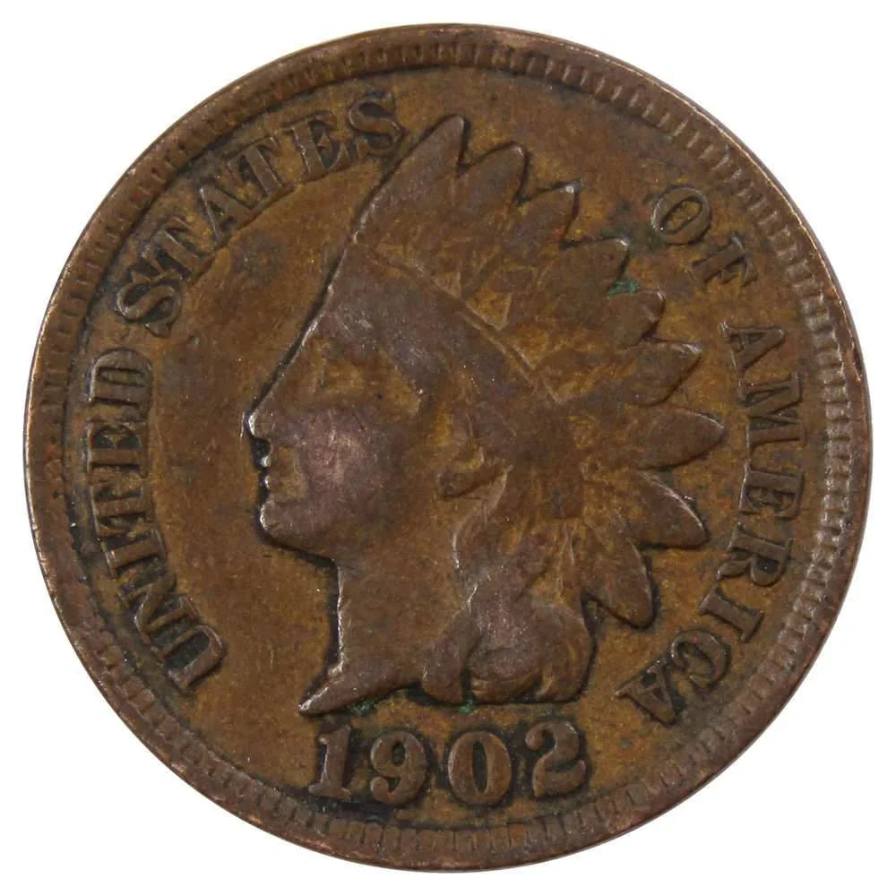 1902 Indian Head Cent AG About Good Bronze Penny 1c Coin Collectible