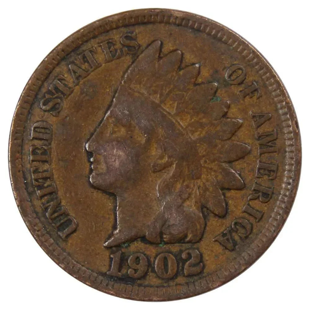 1902 Indian Head Cent AG About Good Bronze Penny 1c Coin Collectible