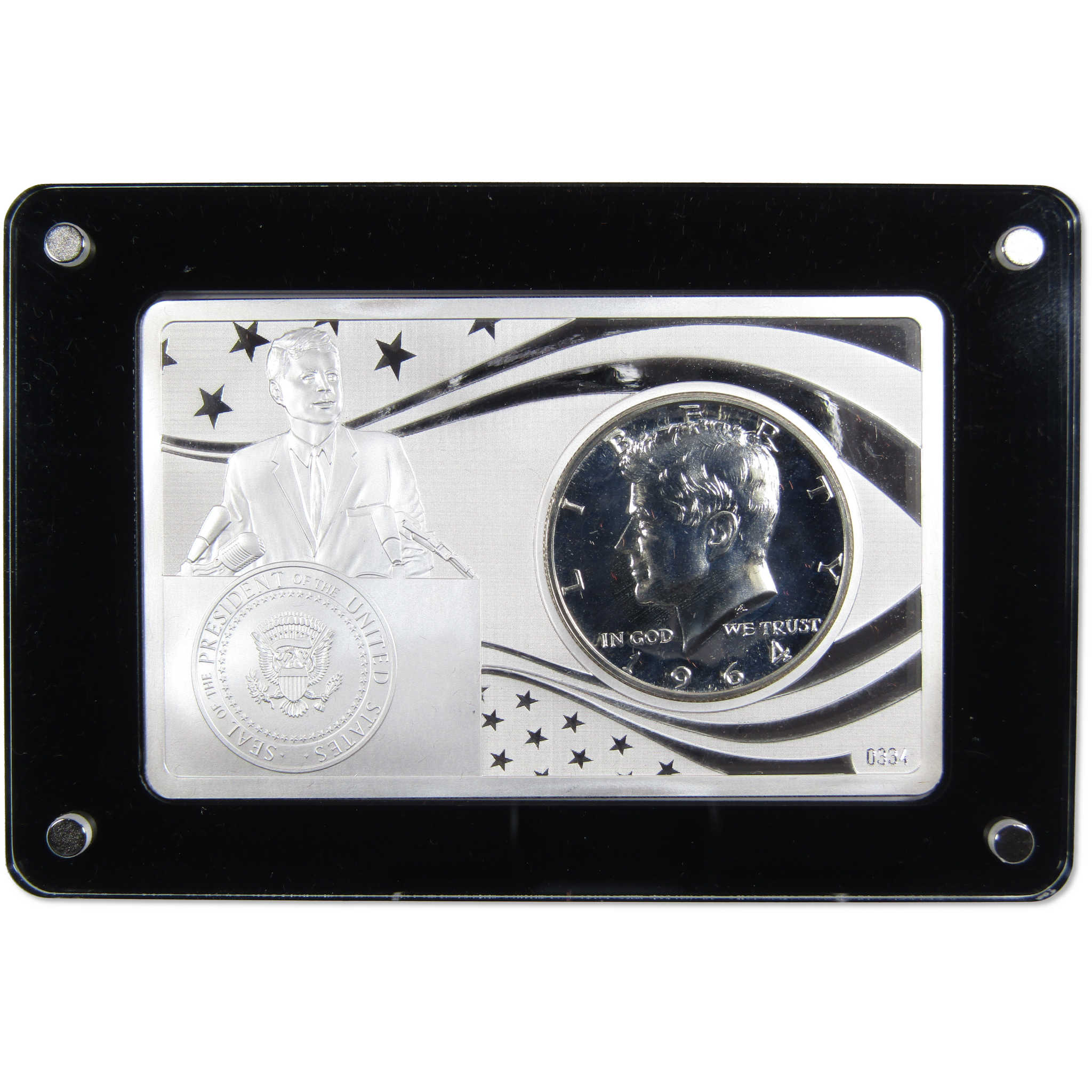 2017 100th Anniversary of John F Kennedy 2 oz .999 Silver Coin & Bar Set COA