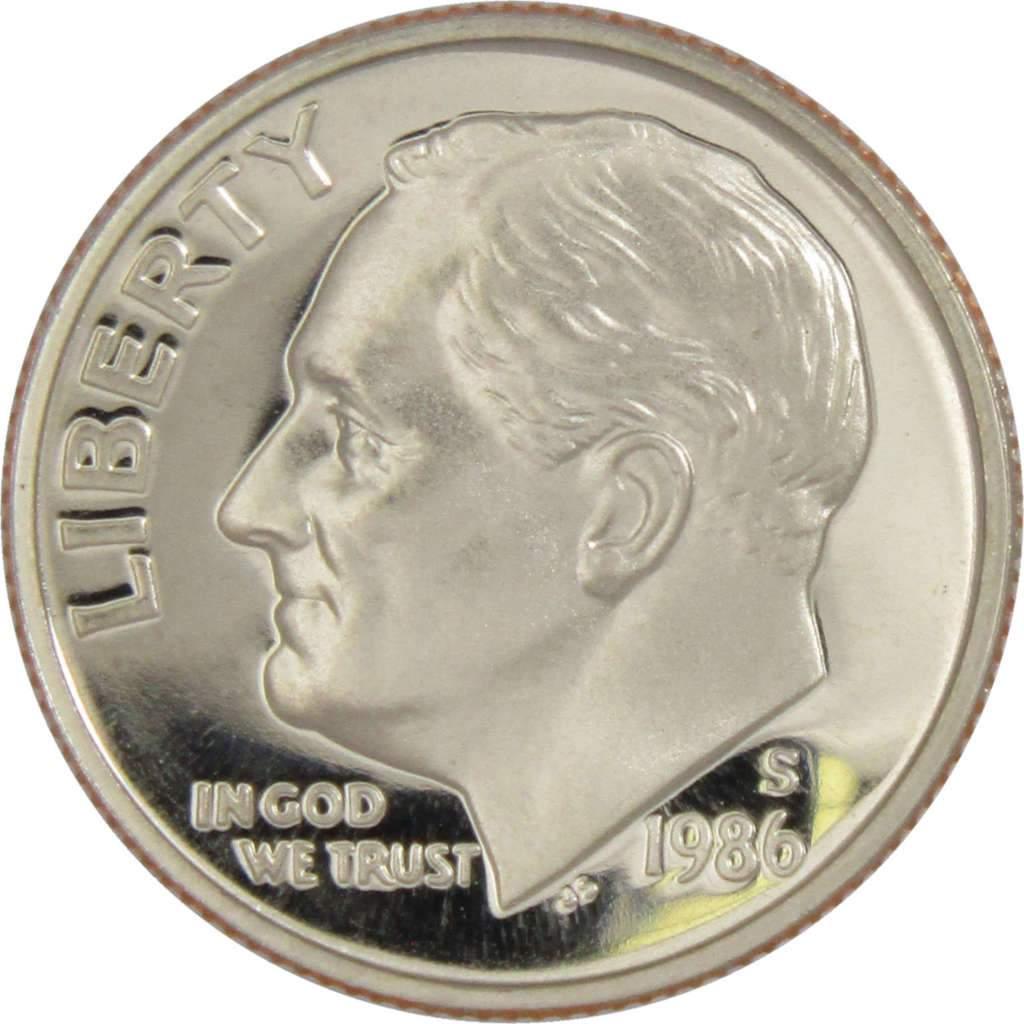 1986 S Roosevelt Dime Choice Proof 10c US Coin Collectible