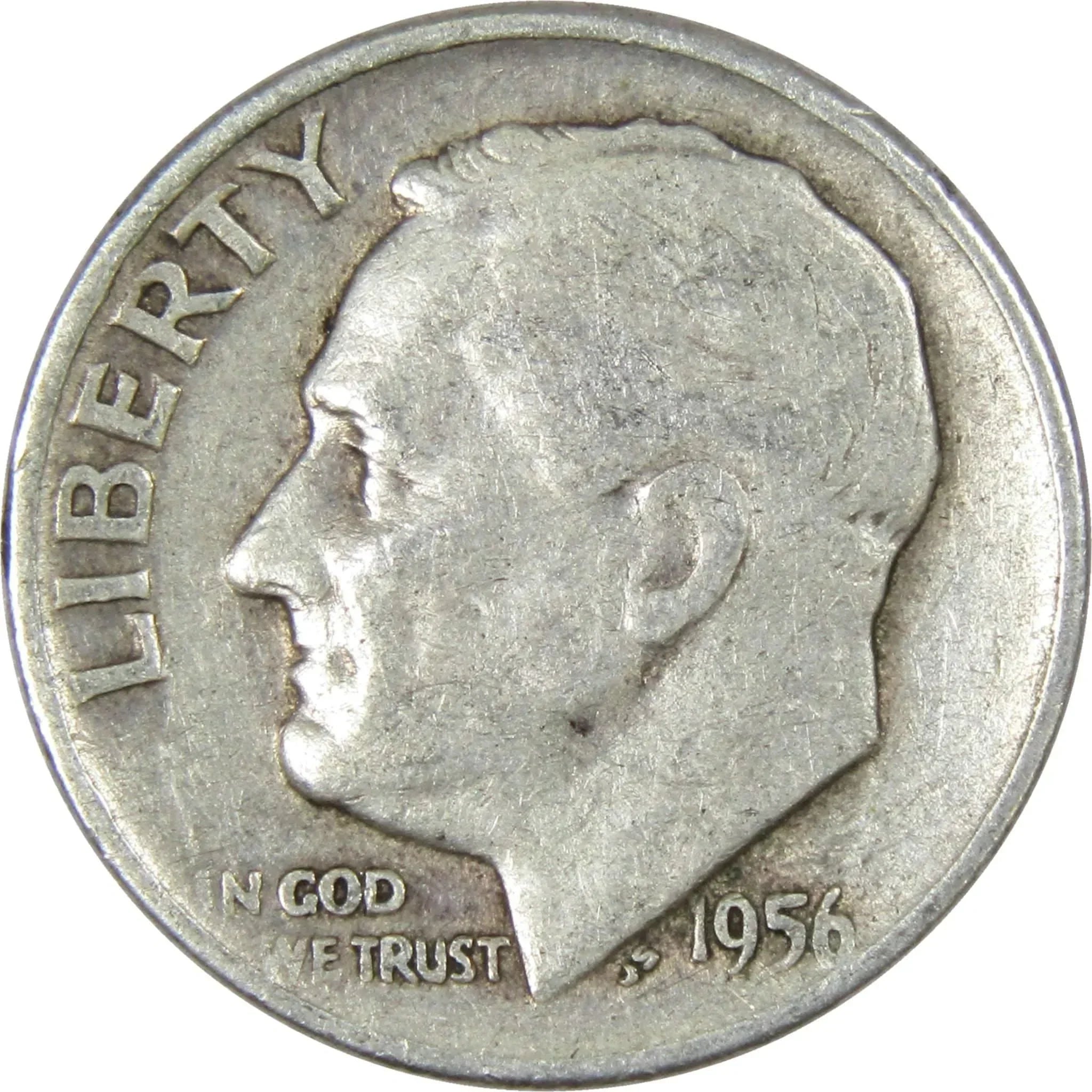 1956 D Roosevelt Dime AG About Good 90% Silver 10c US Coin Collectible