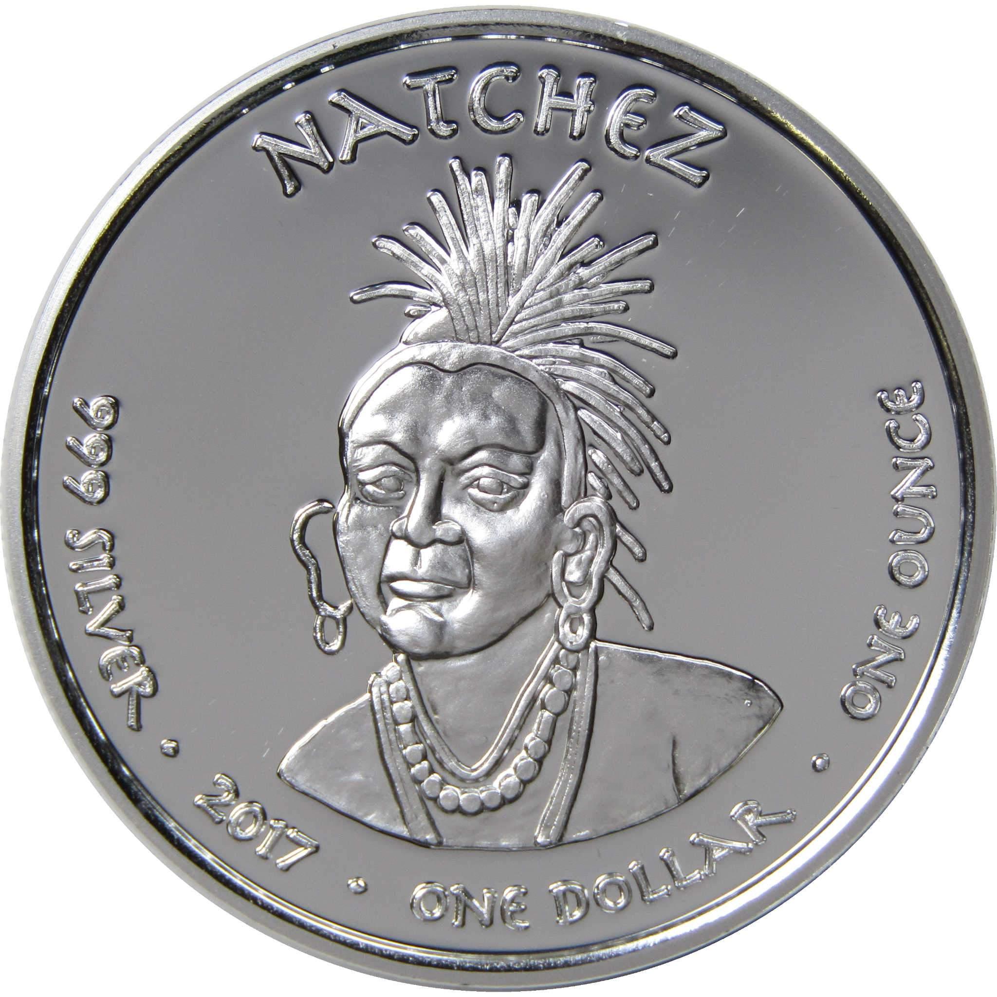 2017 Native American Jamul Natchez Black Bear 1 oz .999 Silver $1 Proof Coin