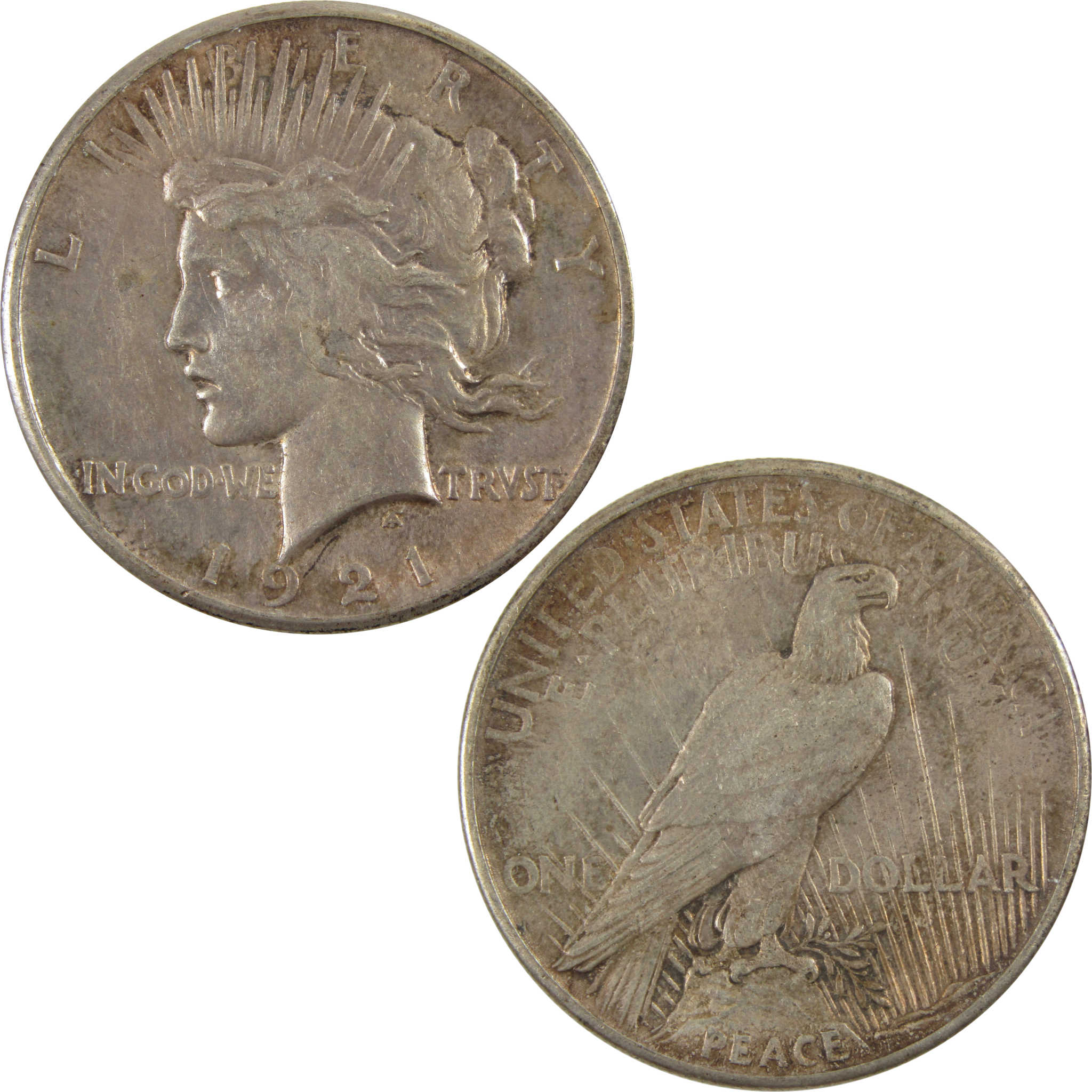 1921 High Relief Peace Dollar AU About Unc 90% Silver SKU:I8452