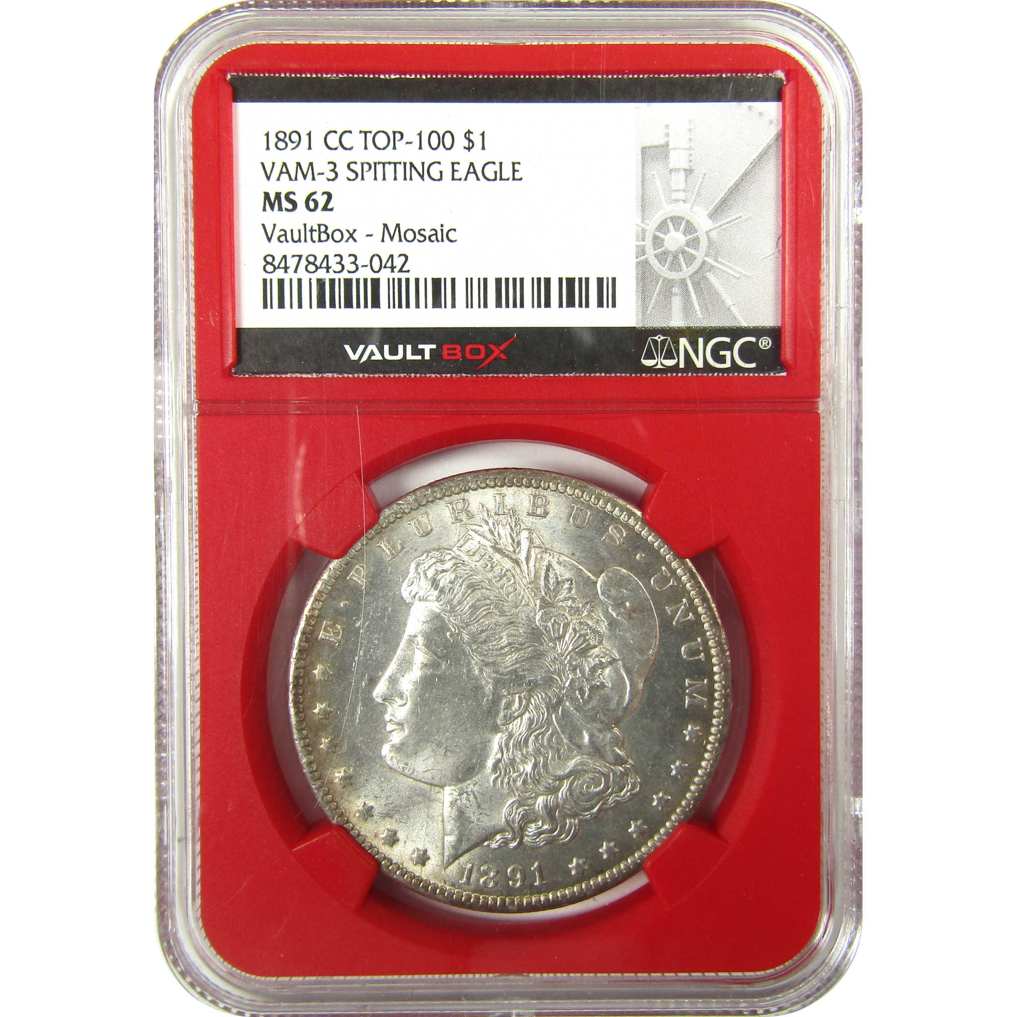 1891 CC VAM-3 Spitting Eagle Morgan Silver Dollar MS 62 NGC SKU:I26024 - Morgan coin - Morgan silver dollar - Morgan silver dollar for sale - Profile Coins &amp; Collectibles
