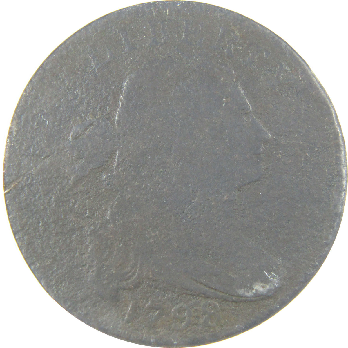 1798 Style 1 Hair S-161 Draped Bust 1c G 6 Details ANACS SKU:I28573