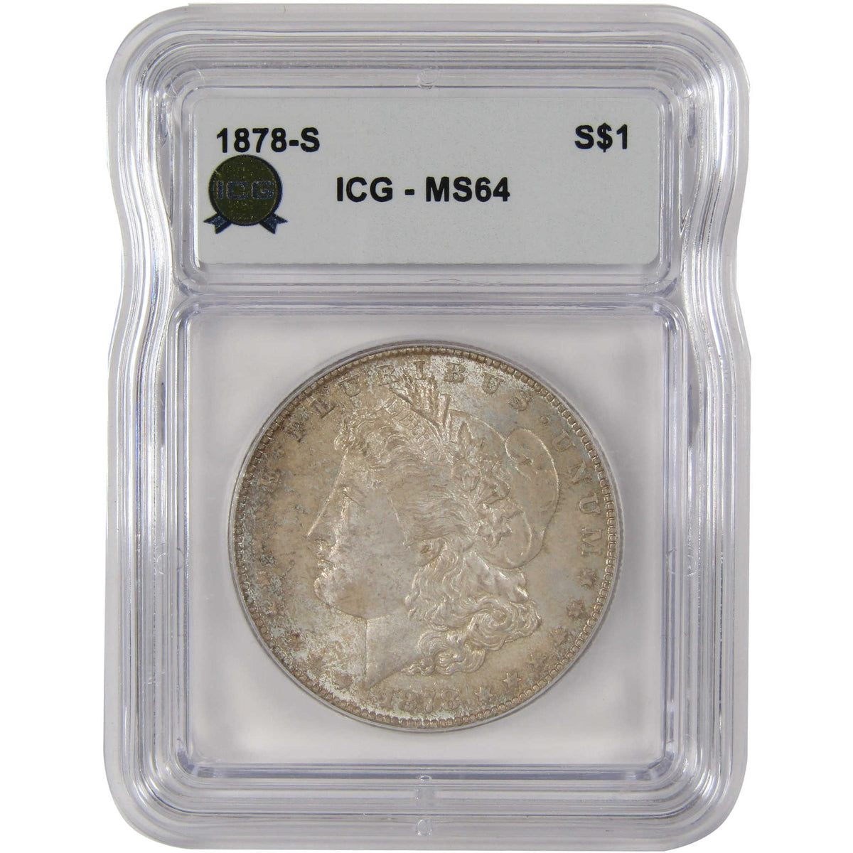 1878 S Morgan Silver Dollar MS 64 ICG Uncirculated $1 Coin SKU:I29185