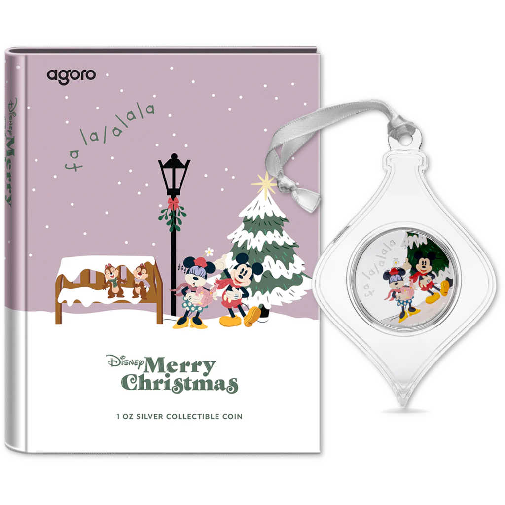 Disney Merry Christmas Mickey Mouse Silver $2 Coin Ornament SKU:OPC181