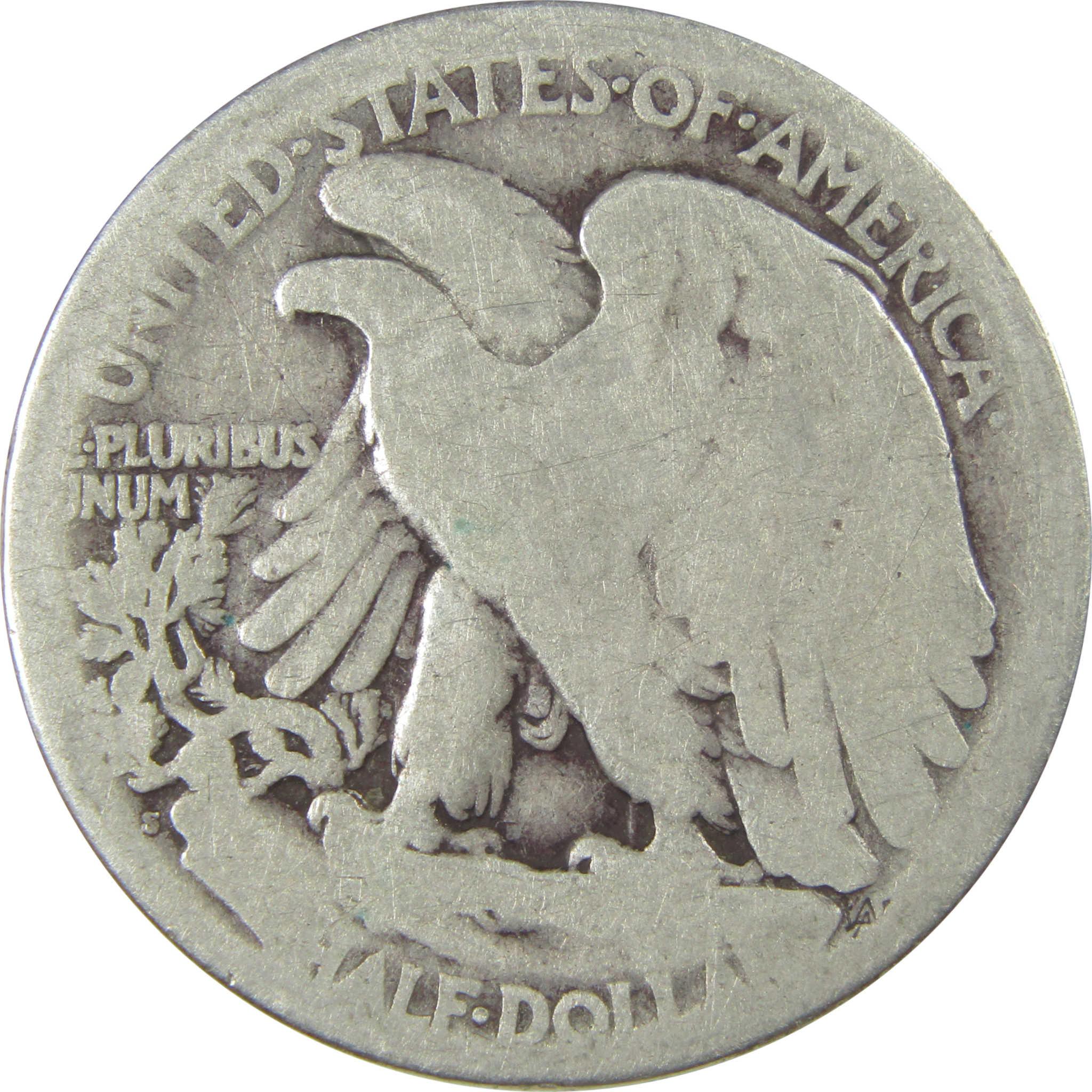 1919 S Liberty Walking Silver Half Dollar AG About Good SKU:I23972