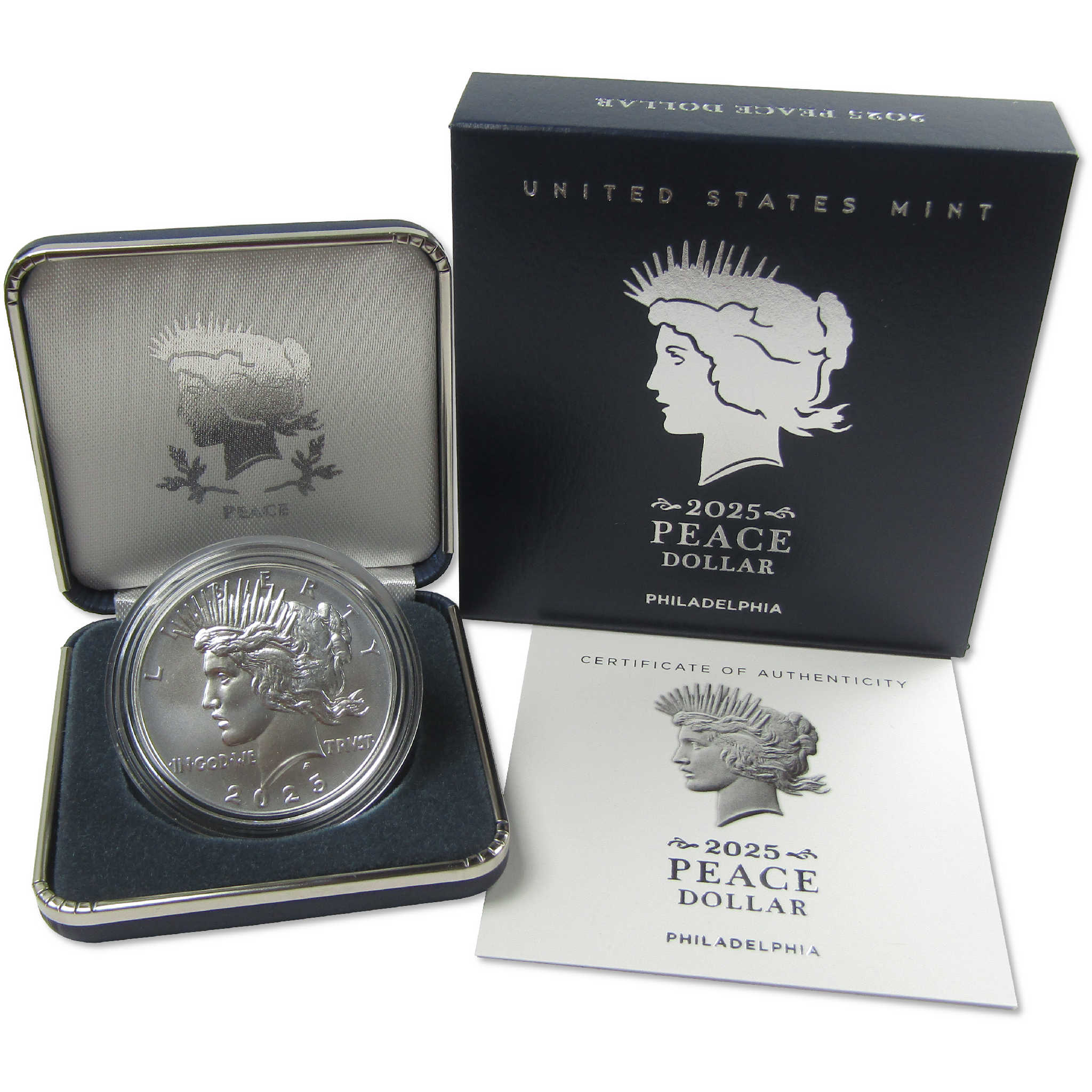 2025 Peace Dollar BU Uncirculated .999 Silver Bullion $1 Coin OGP COA
