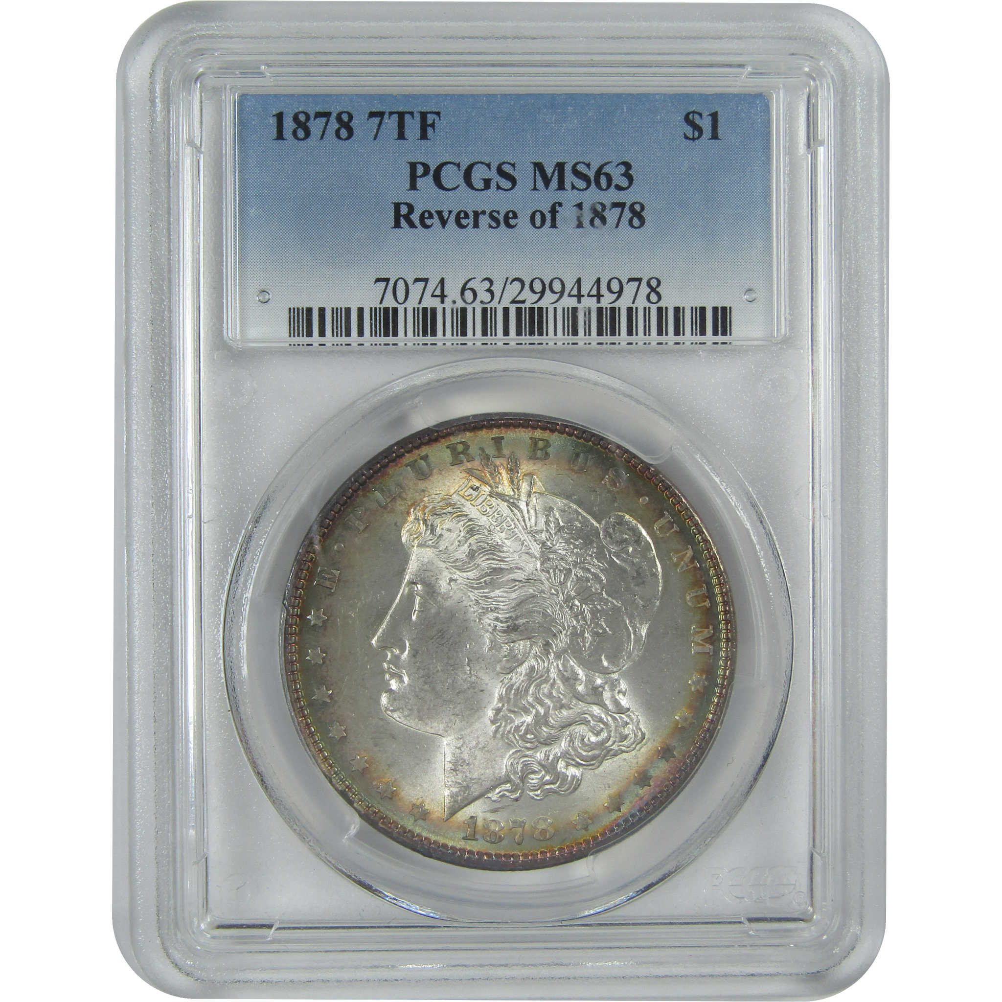 1878 7TF Rev 78 Morgan Dollar MS 63 PCGS Silver $1 Toned SKU:I16482