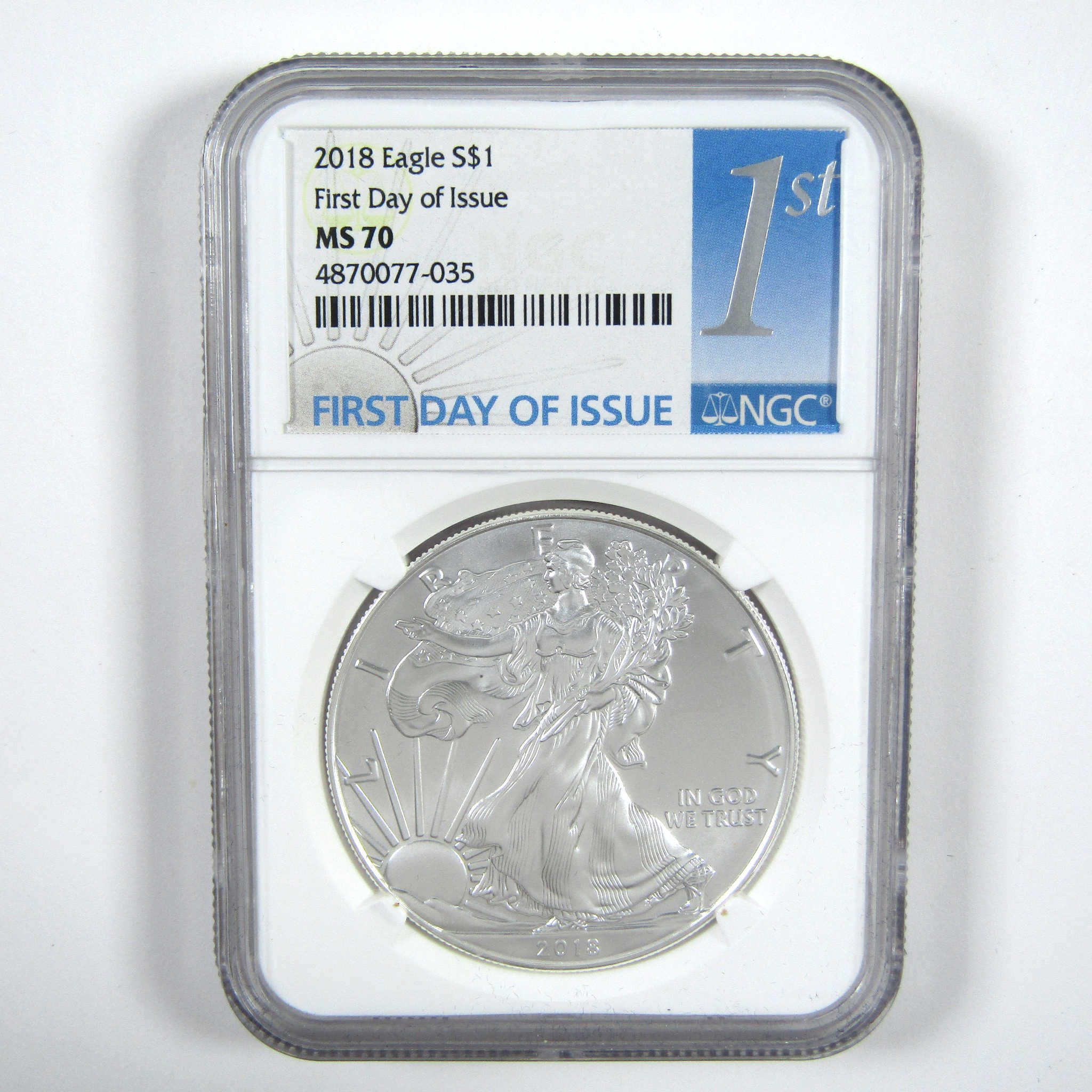 2018 American Silver Eagle MS 70 NGC $1 Coin First Day SKU:CPC6867