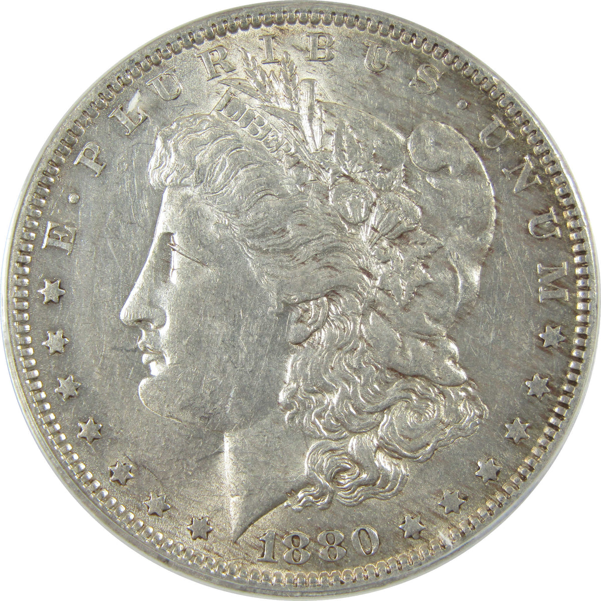 1880 O Morgan Silver Dollar AU 50 Details ANACS $1 Coin SKU:I28563
