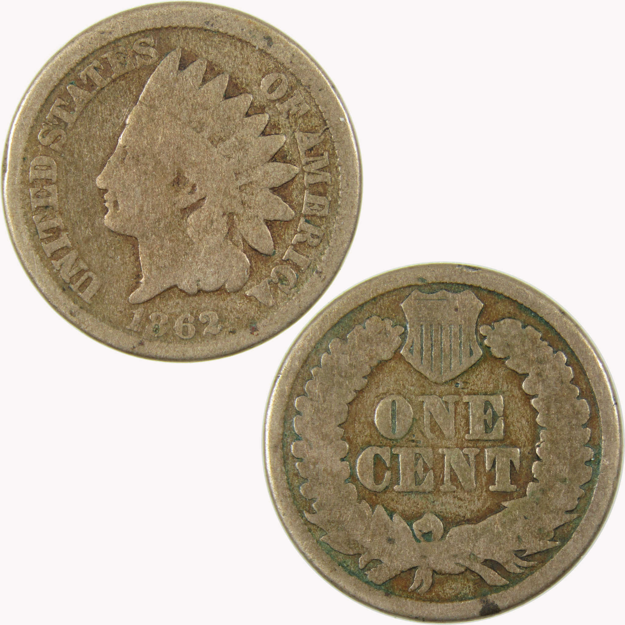 1862 Indian Head Cent G Good Penny 1c Coin SKU:CP1090