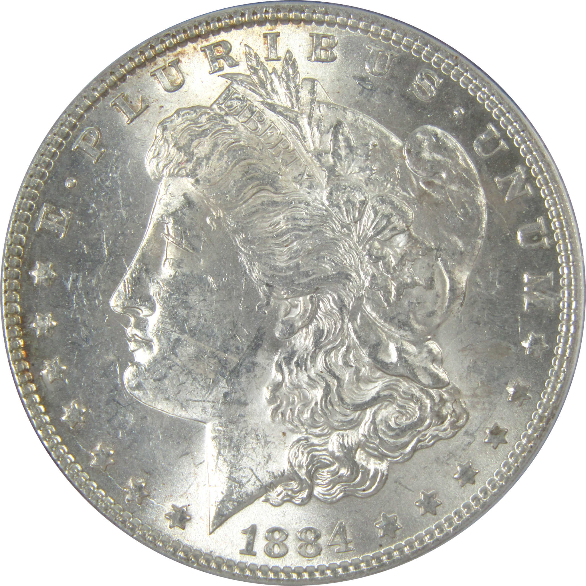 1884 VAM-2A E Rev Hot 50 Morgan Dollar MS 61 ANACS Silver SKU:I16374 - Morgan coin - Morgan silver dollar - Morgan silver dollar for sale - Profile Coins &amp; Collectibles